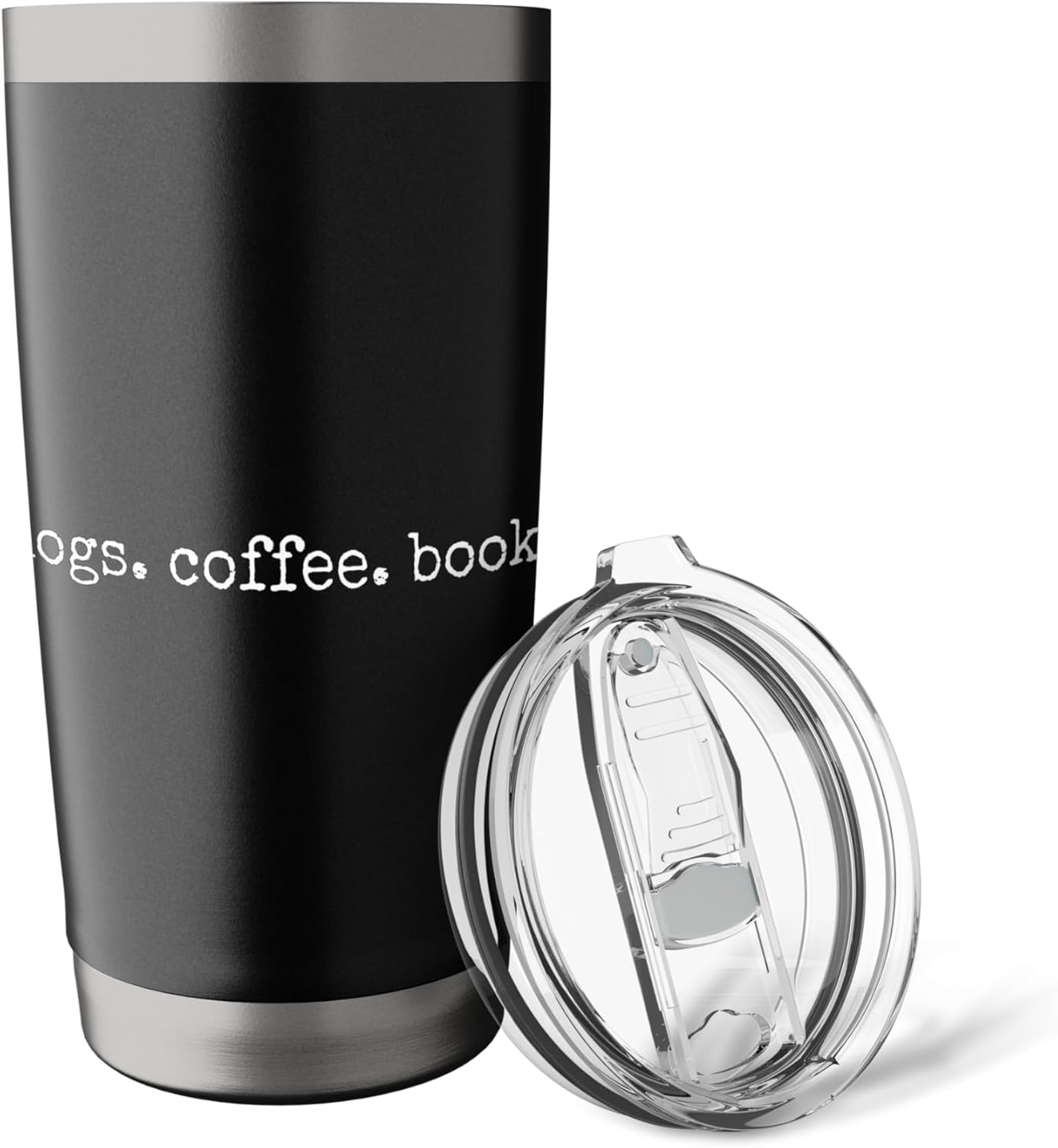 Dogs Coffee Books Minimalist Cozy Lifestyle Quote Text Humor Stainless Steel Insulated Tumbler