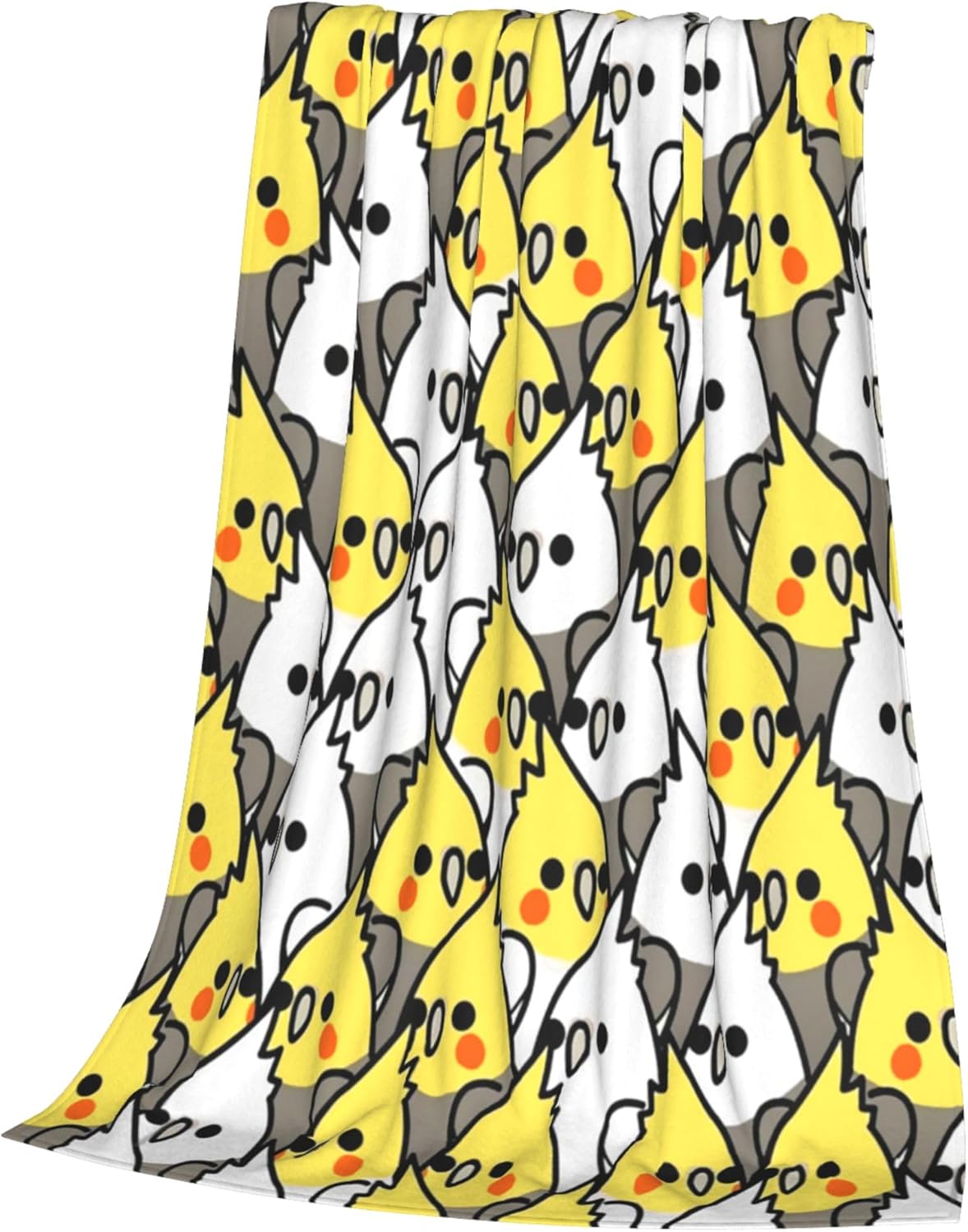 Too Many Cockatiel Blanket Flannel Fleece Throw Blanket Durable Couch Blankets Home Decor for Bed and Sofa Super Soft Warm Blankets for All Season 80x60 inch