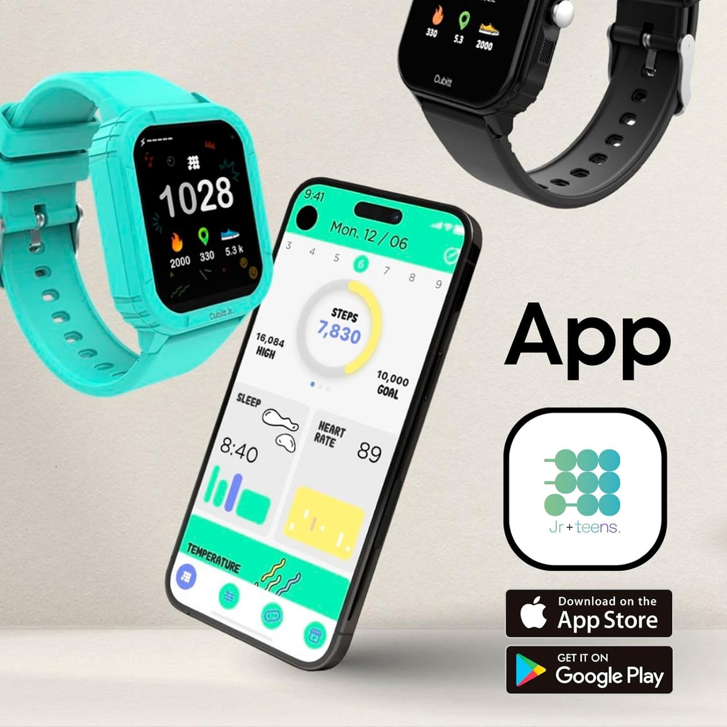 Cubitt Teens Smart Watch Fitness Tracker for Teens, with Heart Rate, Blood Pressure, Blood Oxygen, Sleep Monitor, 20+ games, Alarms, Activity Tracker 1.69'' HR Touch Screen, IP68 Waterproof