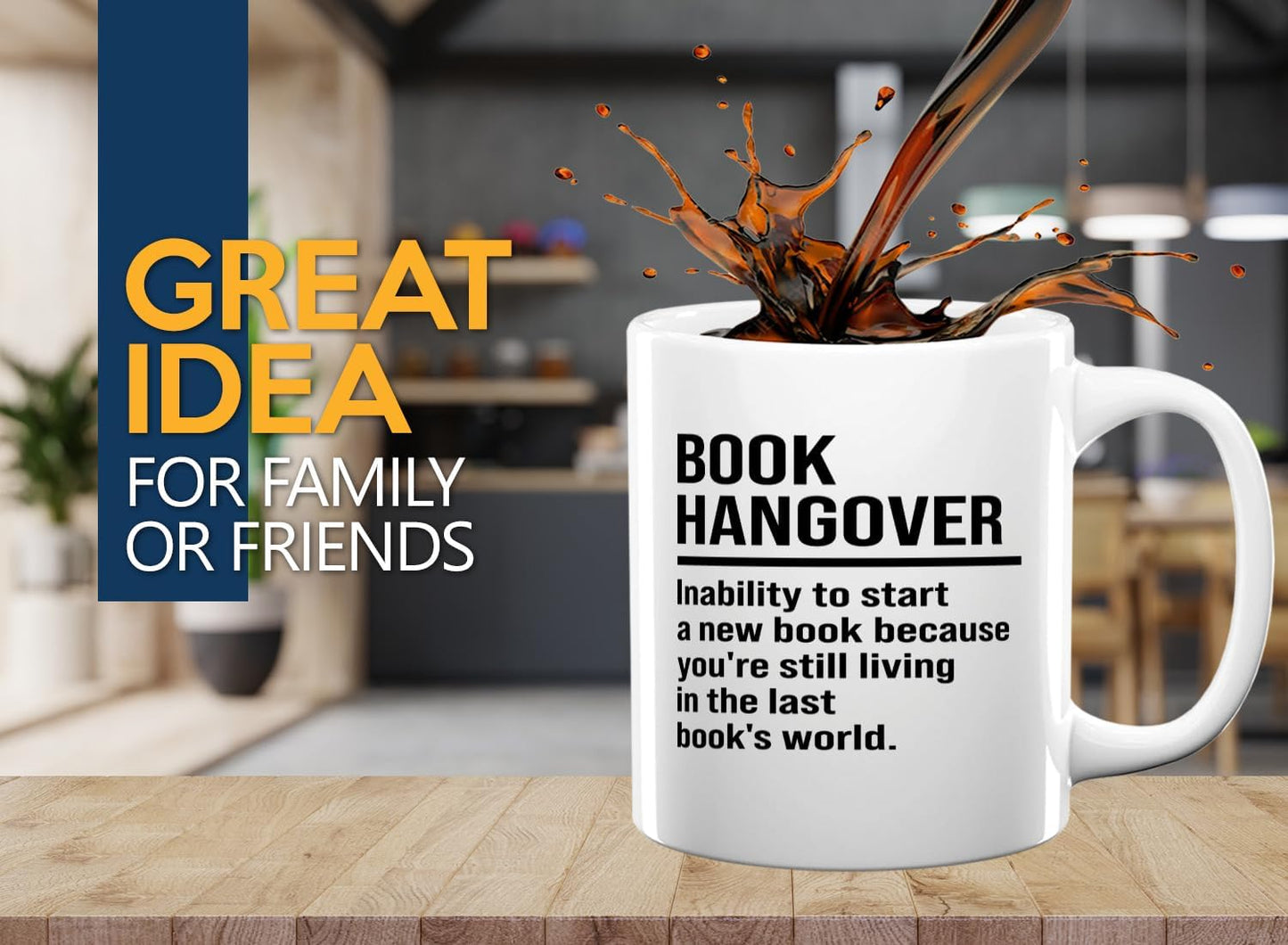 Book Lover Coffee Mug 11oz White -Book Hangover - Writer Editor Bookish Librarian Bibliophile Bookish Grammar Philosophers