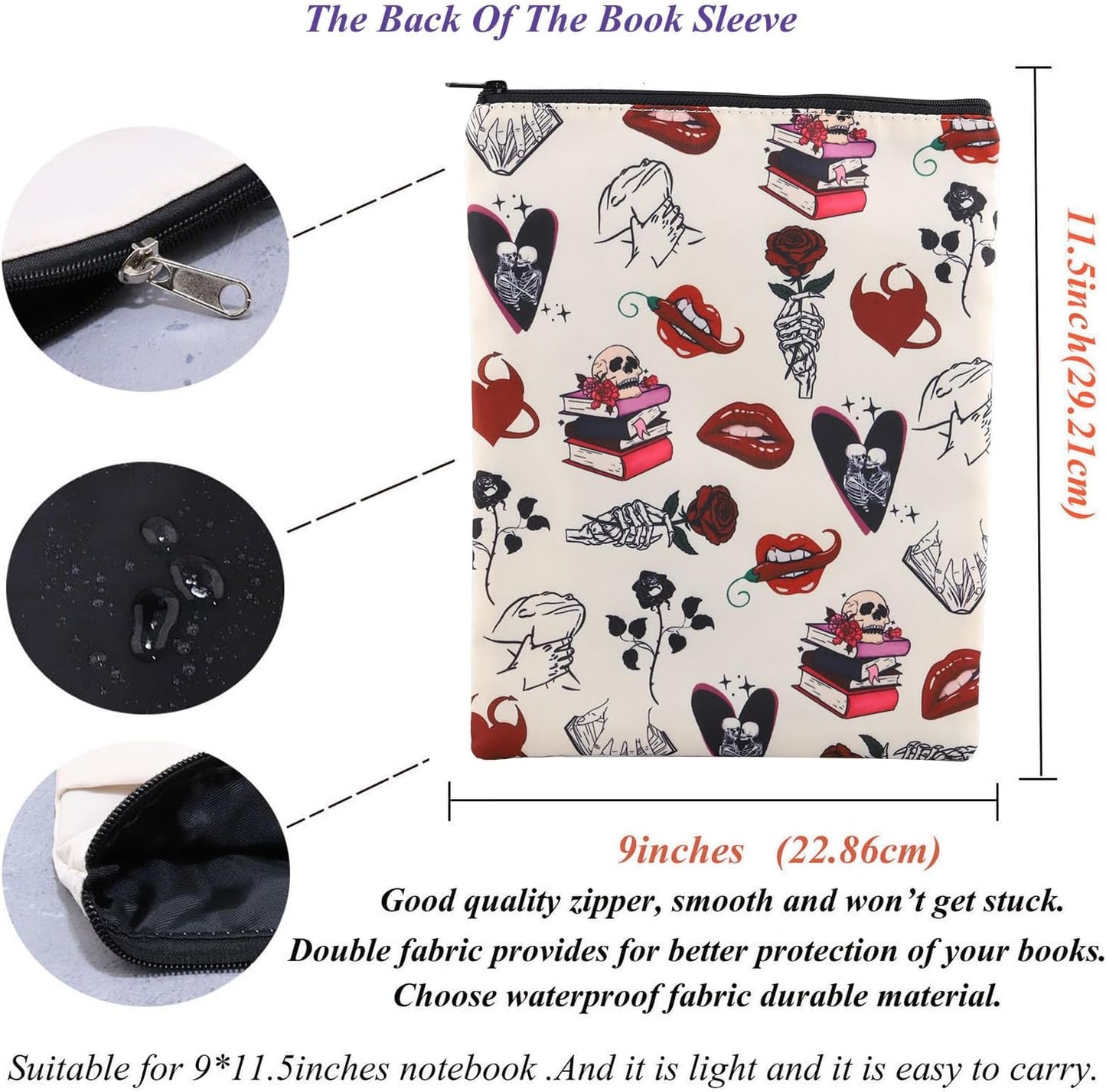 Romance Reader Book Sleeve To Be Read Book Cover Bookish Gift Enemies To Lover Gift My TBR Is Full Of Trigger Warnings Book Pouch (TbrTriggerWarningBS)