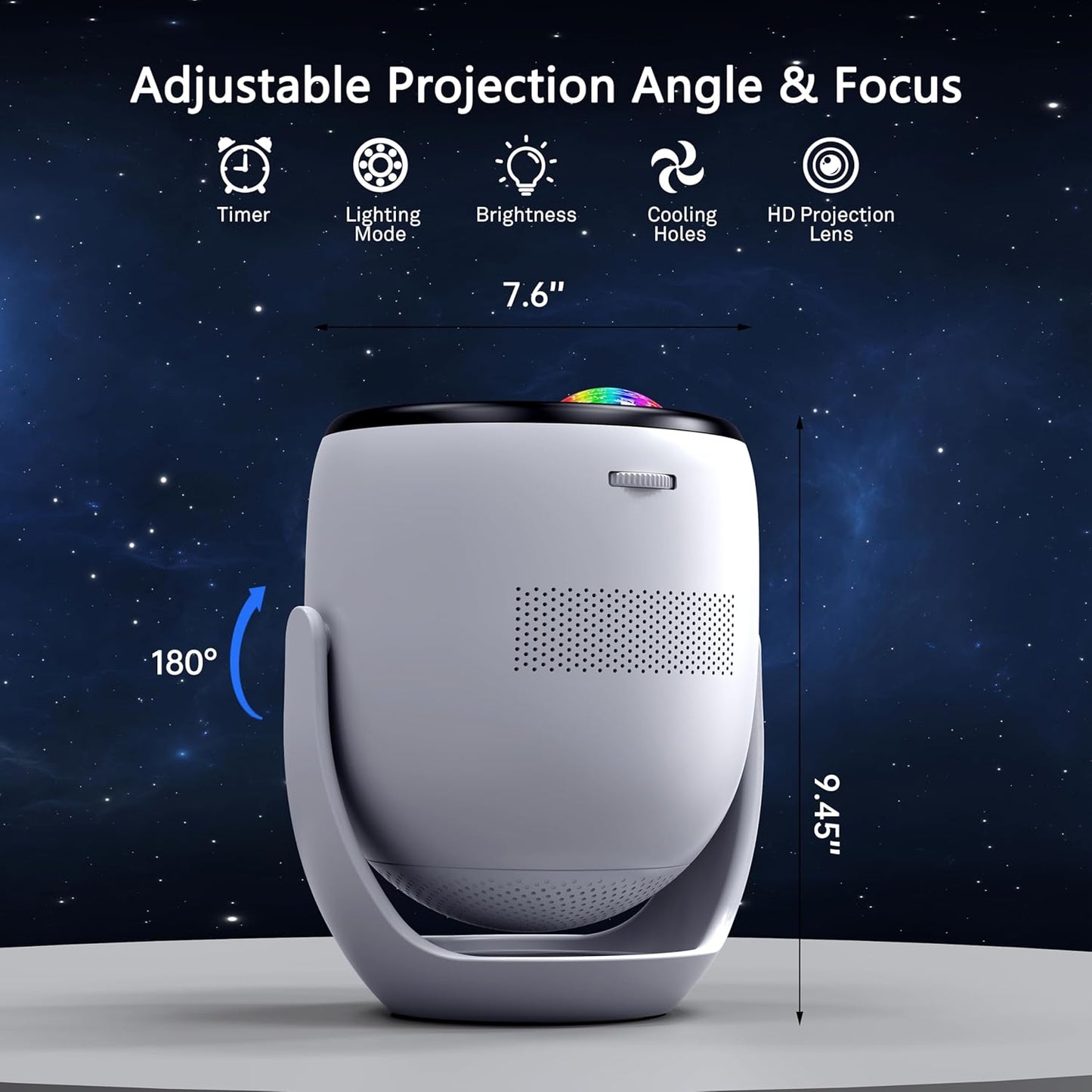 3D Galaxy Projector, AIRIVO 3D Visual Star Projector with 90 3D Scenes, Planetarium Projector with Bluetooth Speaker, Moving Stars, Night Light Projector for Room Decor, Kids Adults, Christmas