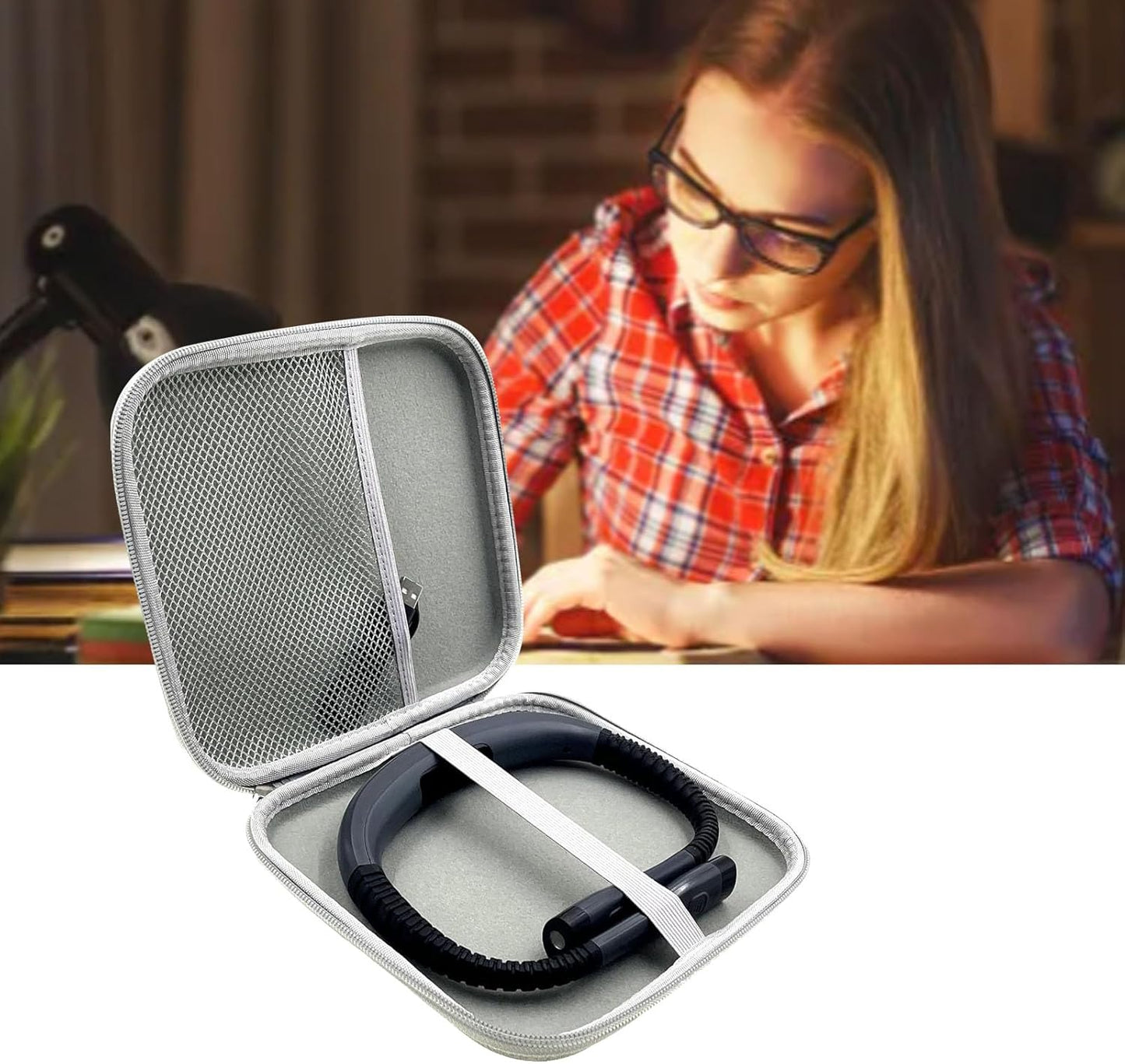 Gugxiom Carrying Case for Glocusent, Vekkia, LEDGLE, TAKKUI, LED Neck Reading Light, Protective EVA Hard Shell Travel Case Storage Bag for Neck Light