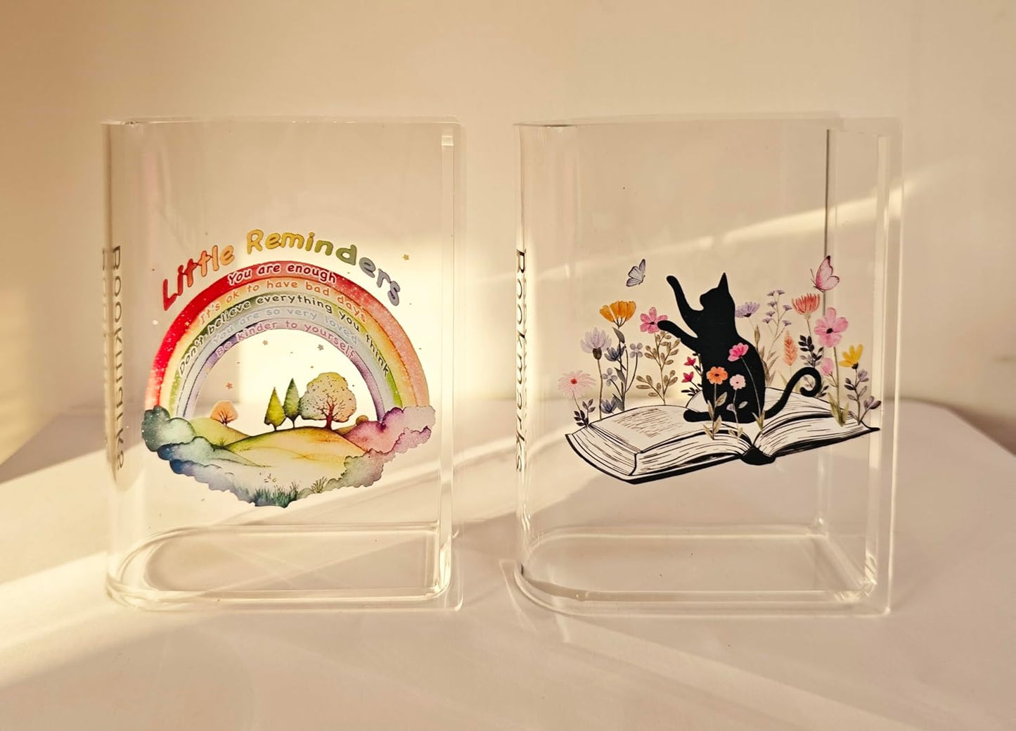 Book Shaped Bookmark Holder, Reading Accessories Gift for Book Lovers, Women, Librarians (cat)