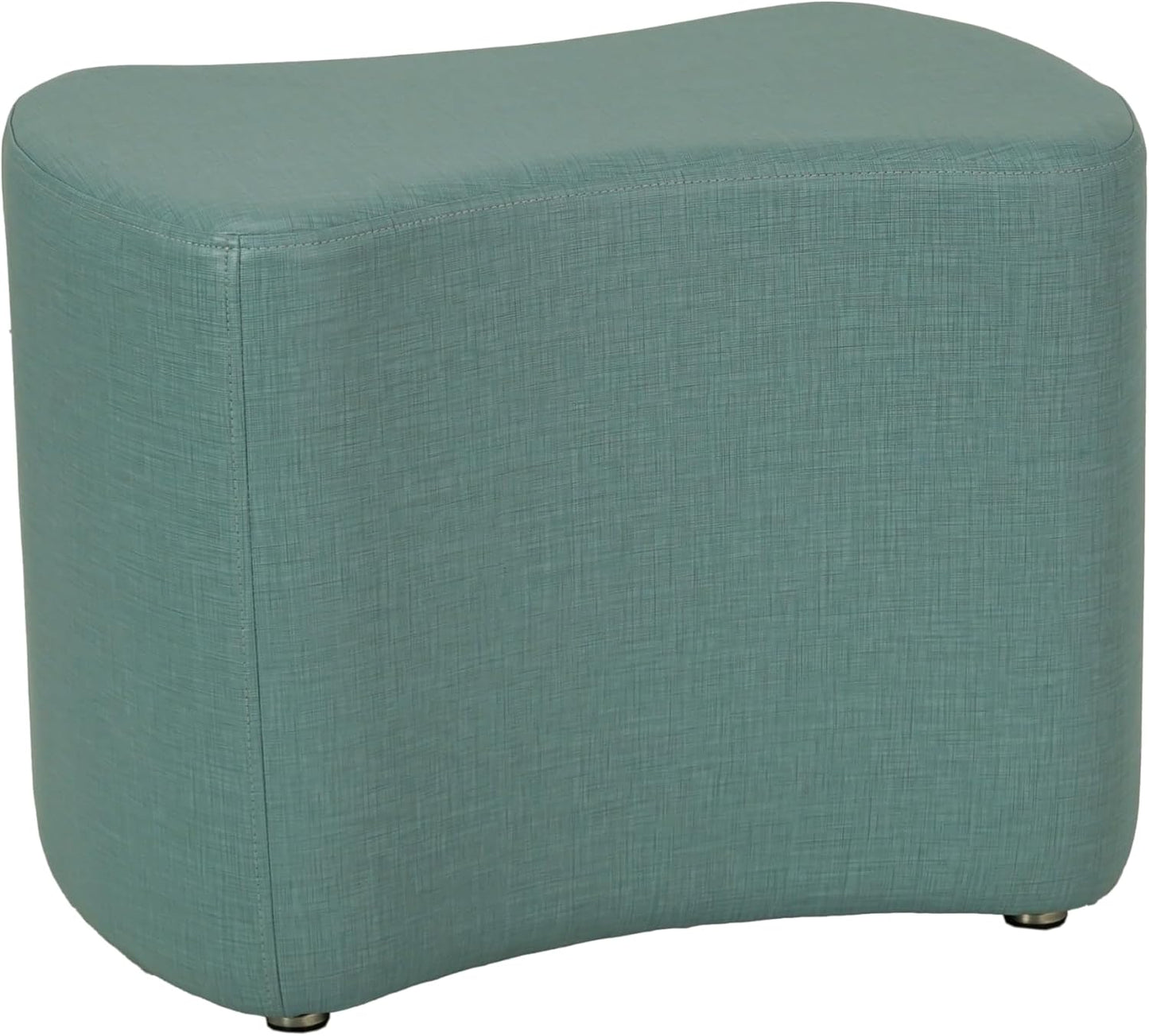FDP Pro Series Bowtie Accent Ottoman (18" Height) Hand Upholstered Commercial Furniture for Hotel Lobby, Office, Restaurant, Home Collaborative and Configurable Seating - Sky Blue Crosshatch