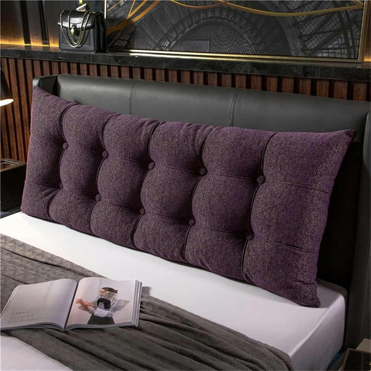 Adult Soft Reading Pillow, Pregnancy Watching TV King Size Wedge Headboard Sitting Up Pillow Long Rest Back Support Cushion Bed Rest Pillows(Purple,60cm)