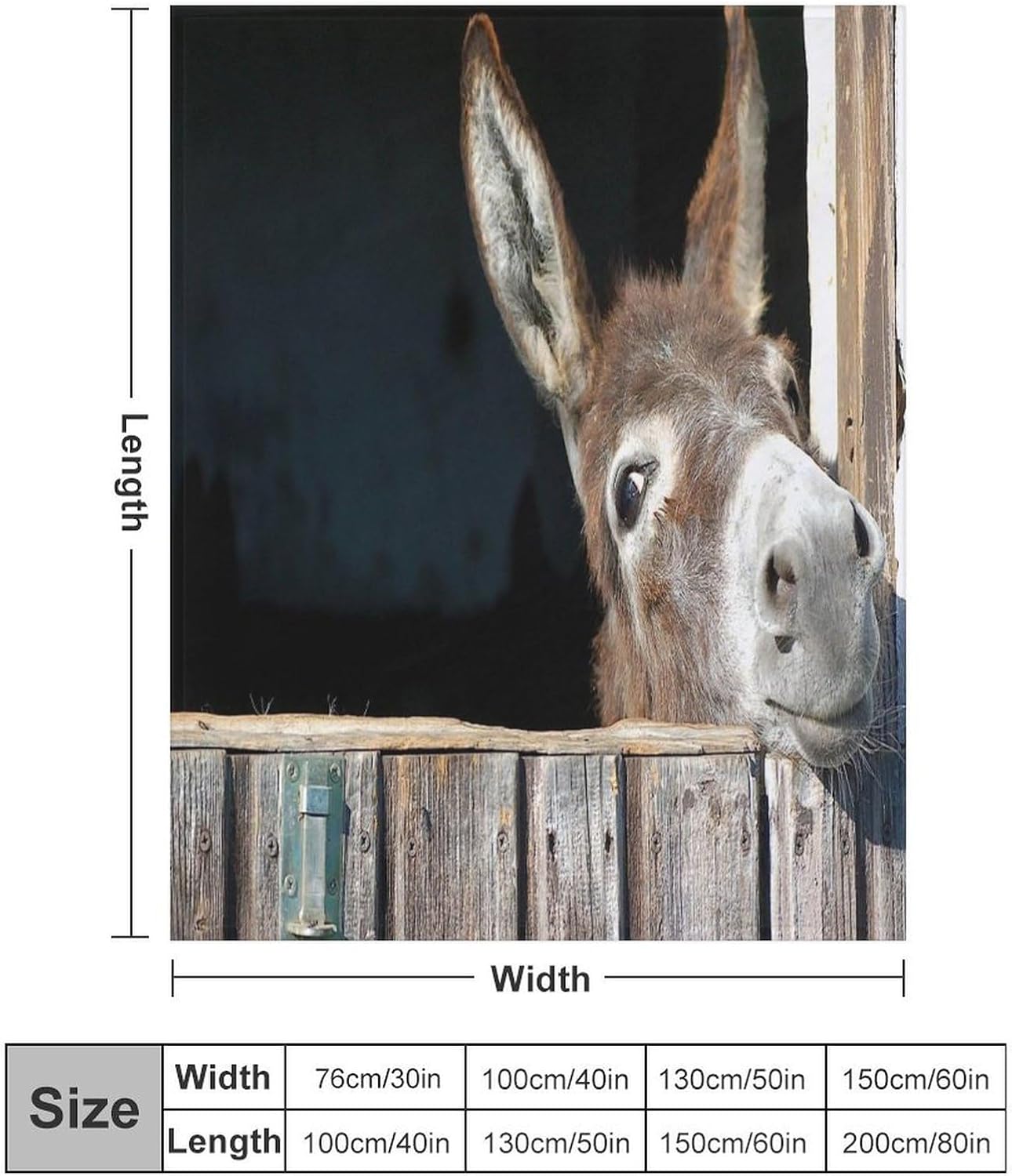 Funny Donkey Throw Blanket for Couch Super Soft Warm Lightweight Throw Blankets Cozy Flannel Bed Blanket Cute Decorative Blankets for All Seasons Home Decor Gift 30"*40"（76 * 100cm）