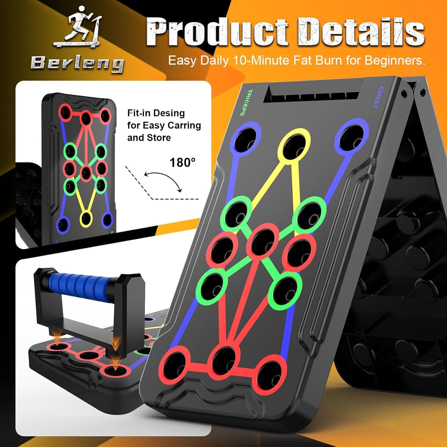 IUT Solid Push Up Board 15 in 1 Home Workout Equipment Multi-Functional Pushup Stands System Fitness Floor Chest Muscle Exercise Professional Equipment Burn Fat