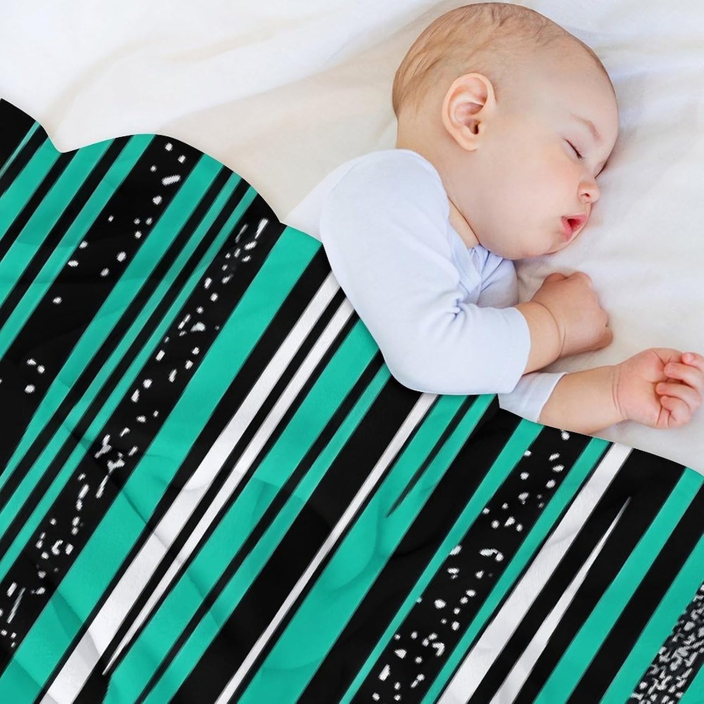 Striped Blue Throw Blanket for Couch Super Soft Warm Lightweight Throw Blankets Cozy Flannel Bed Blanket Cute Decorative Blankets for All Seasons Home Decor Gift 30"*40"（76 * 100cm）