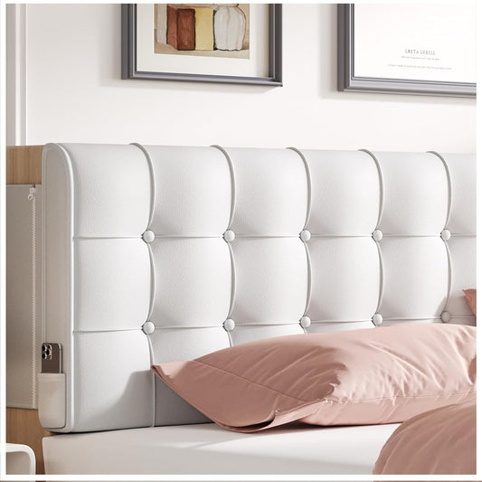 White King Size Headboard Pillow – Upholstered Wedge Backrest for Dorm Beds, Daybeds, Twin XL or Couch – Removable Cover, Reading Support, Decorative Pillow for College Dorm Essentials