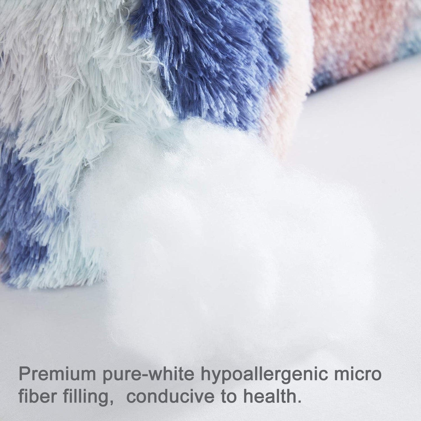 Faux Fur Reading Pillows - Big Size 30x17x17 Inches with Premium Pure White Micro Fiber Stuffing, Students & Kids Backrest Pillow, Bed Rest Pillow, Unique Colorful Design, Awesome Gift
