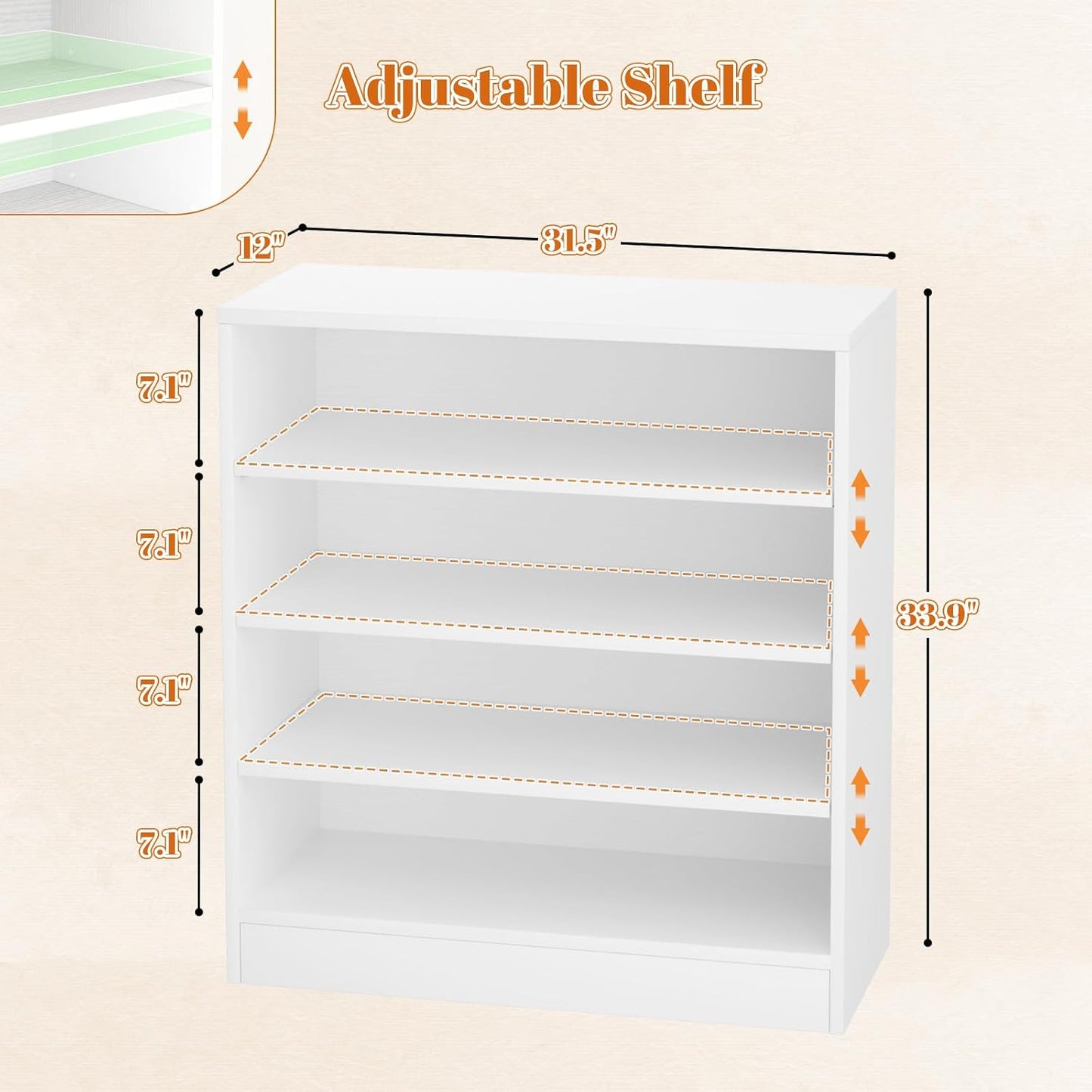 Homieasy Shoe Cabinet, 5-Tier Modern Wood Shoe Storage Organizer with 3 Adjustable Shelves for Entryway, Multi-Purpose Display Shelf & Storage Cabinet for Living Room, Bedroom, White