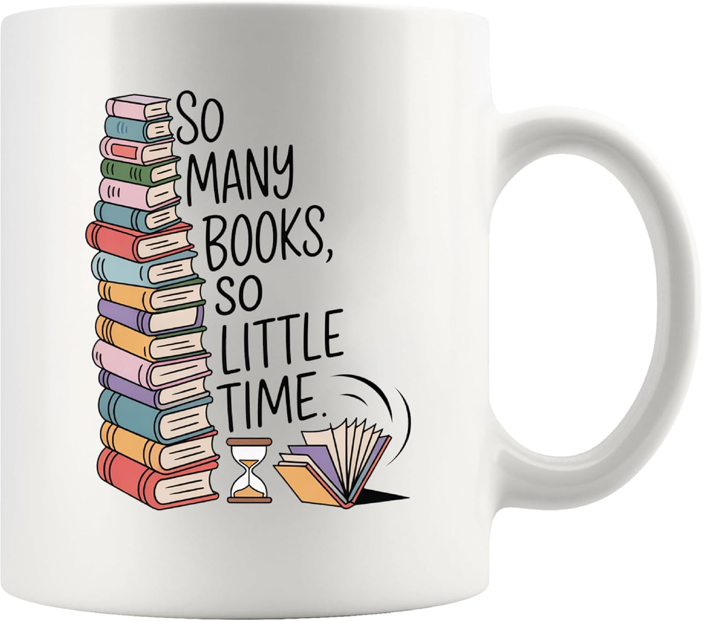 Panvola So Many Books So Little Time Book Lover Gifts Book Readers Gifts For Women Men Bibliophile Librarian Sister Girlfriend Wife From Husband Boyfriend Dad Mom Funny Ceramic Mug 11oz White