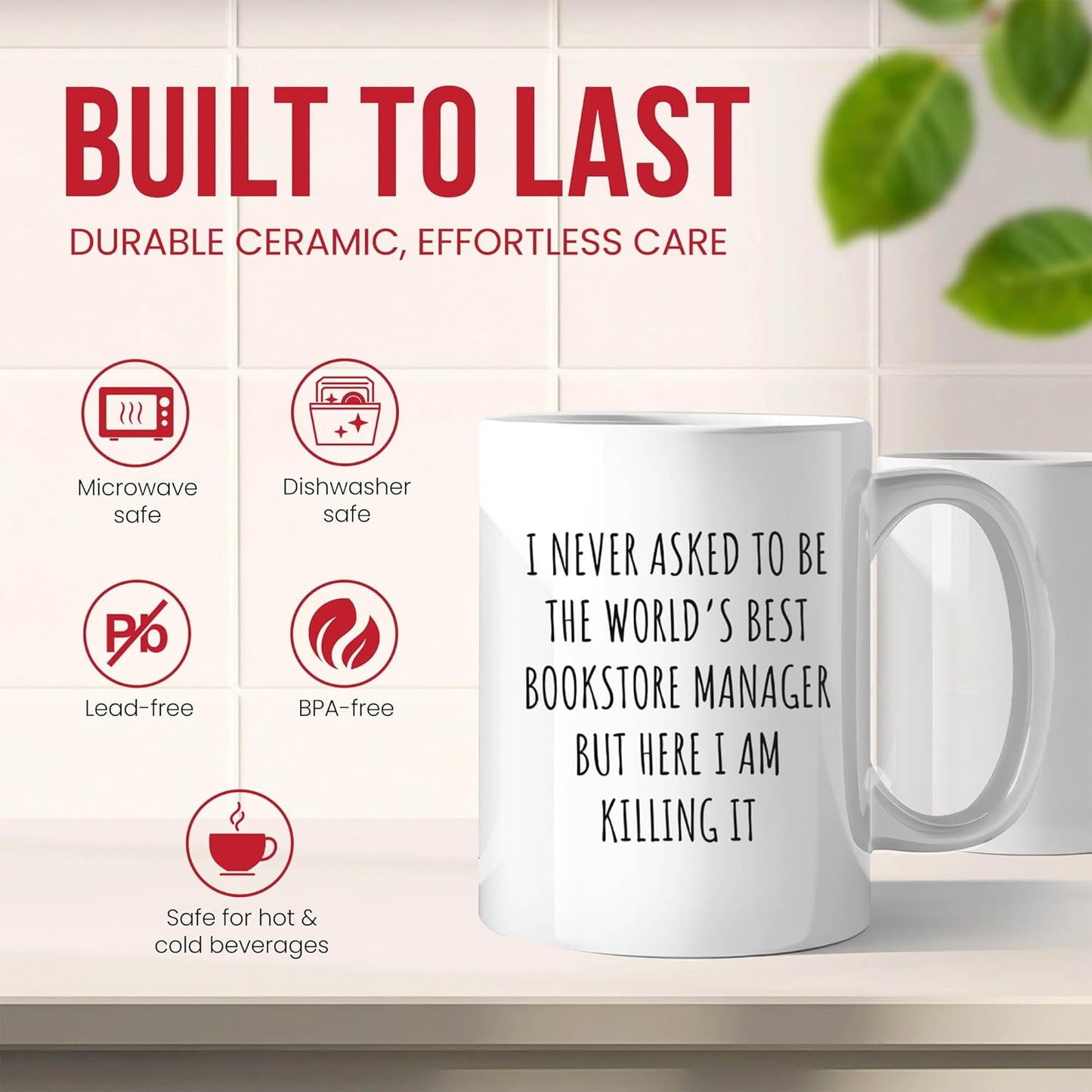 Best Bookstore Manager Mug - Literary Enthusiast Coffee Cup - Book Lover Funny Gift From - Reading Advocate Tea Mugs - Cups - 11 Oz Ceramic Gifts For Employees, Birthday, Him, Her, Christmas, National