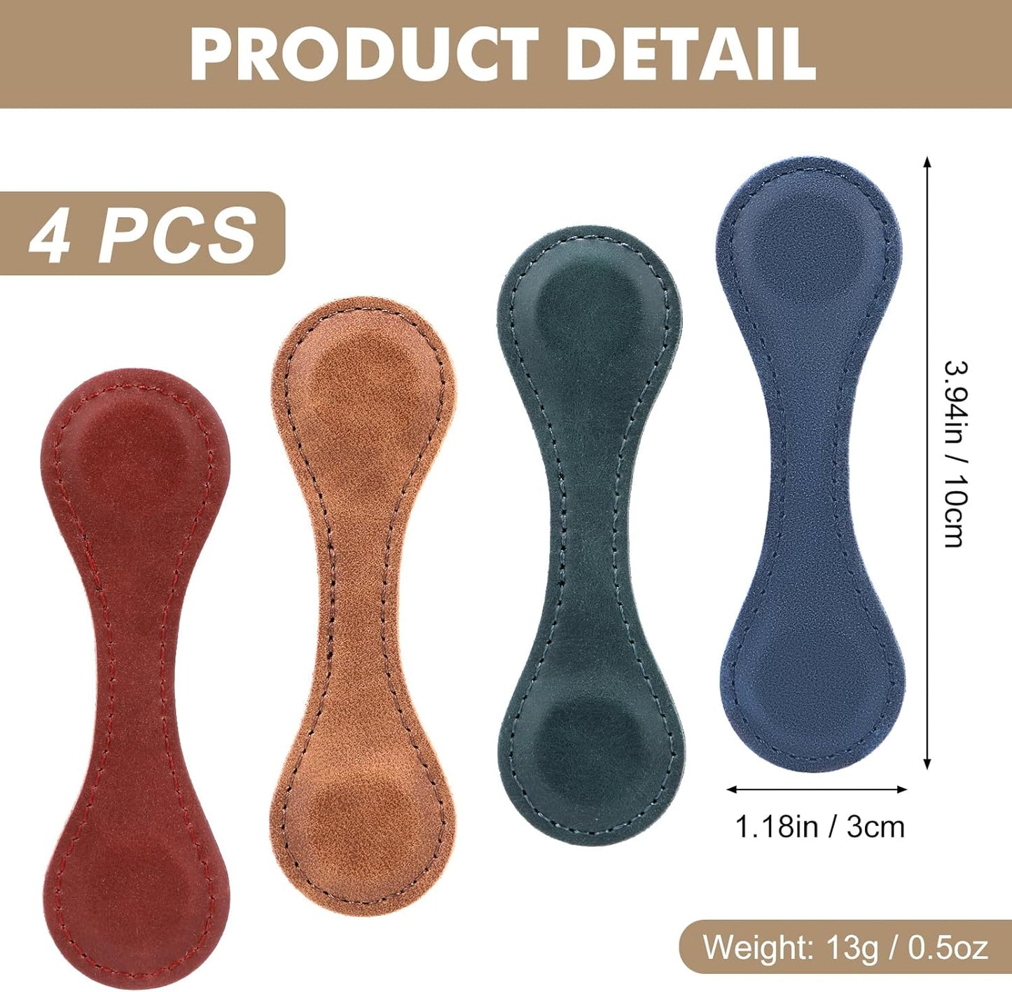 Magnetic Bookmarks for Women Men - 4 PCS Double-Sided Magnetic Book Marks for Reading Women Gift, Multi Functional Leather Book Markers for Book Lovers, Teachers, Students, Book Accessories