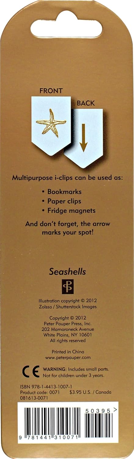 Seashells i-Clip Magnetic Page Markers (Set of 8 Magnetic Bookmarks)