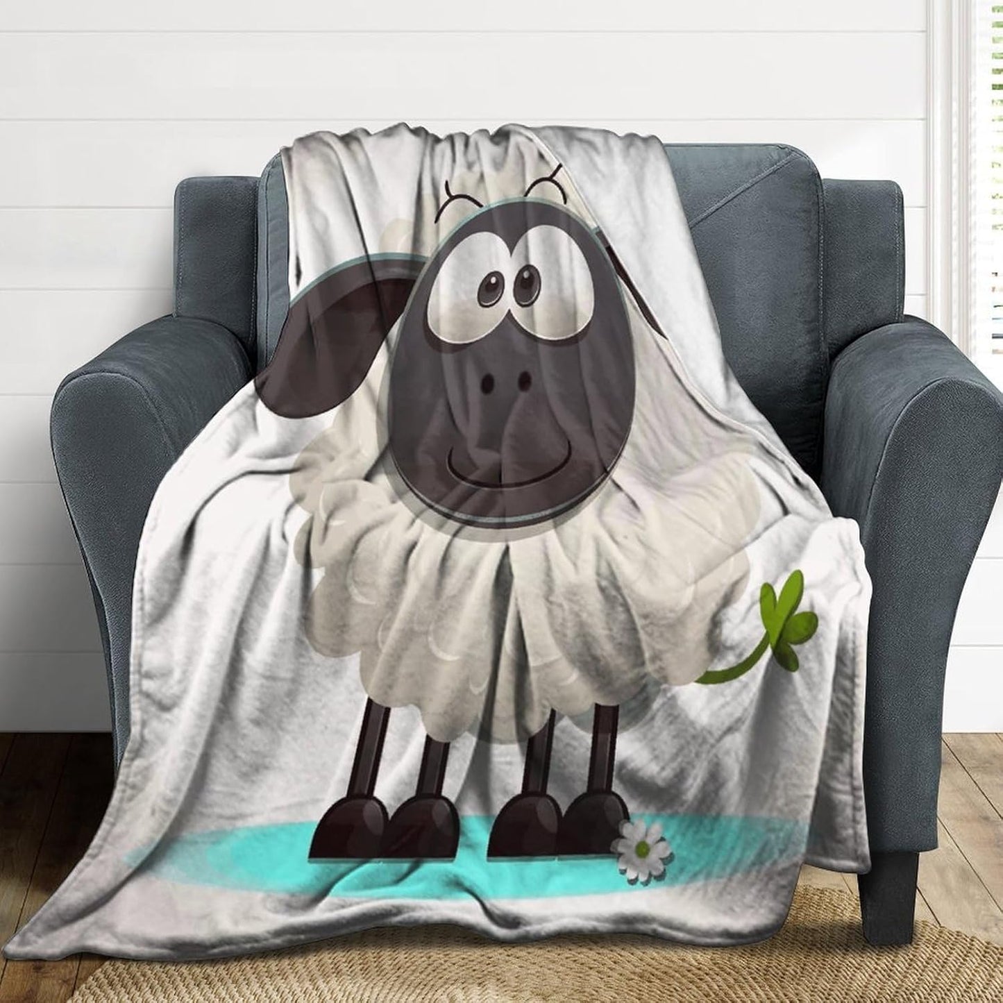Sheep Blanket Super Soft Lightweight Throw Blanket Cute Cozy Warm Bed Blanket Decorative Fuzzy Blanket All-Season Home Decor Gift for Sofa Couch Living Room 60"*80"（150 * 200cm）