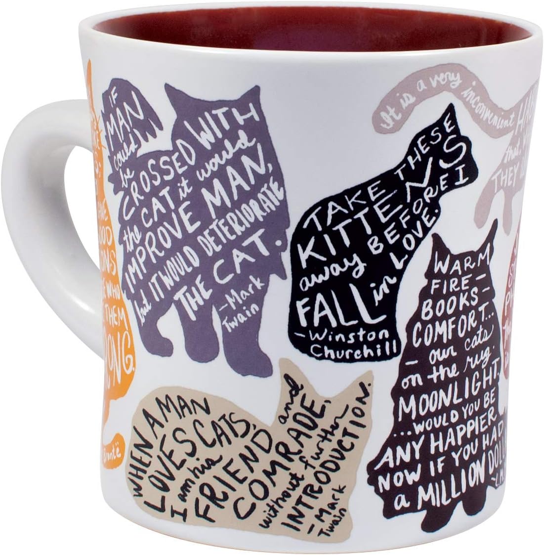 Literary Cat Mug - Kitten Quotes From Famous Writers Authors and Other Feline Lovers - Comes in a Fun Gift Box