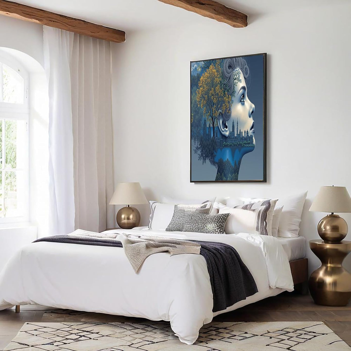 GDJSMIN Abstract Art Texture Wall Art, Adult Female Illustration Poster for Reading Room Living Room Decor 12x 16 inch Unframed