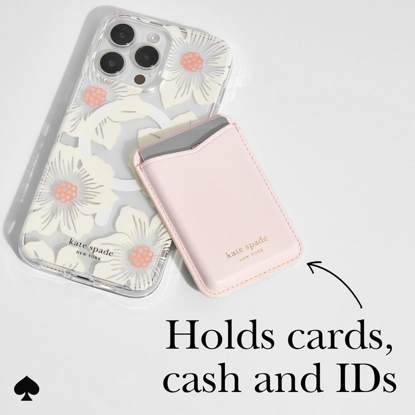 kate spade new york Magnetic Wallet/Card Holder - Compatible with MagSafe Phones and Cases - Pale Dogwood