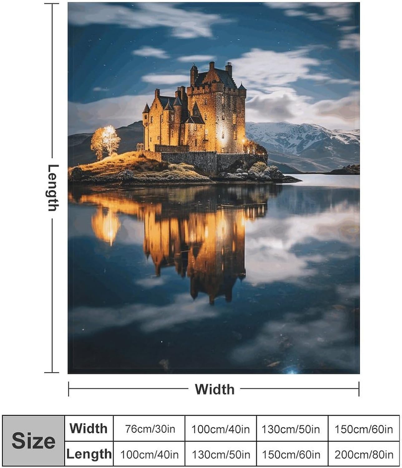 A Castle by The Lake Throw Blanket for Couch Super Soft Warm Lightweight Throw Blankets Cozy Flannel Bed Blanket Cute Decorative Blankets for All Seasons Home Decor Gift 60"*80"（150 * 200cm）