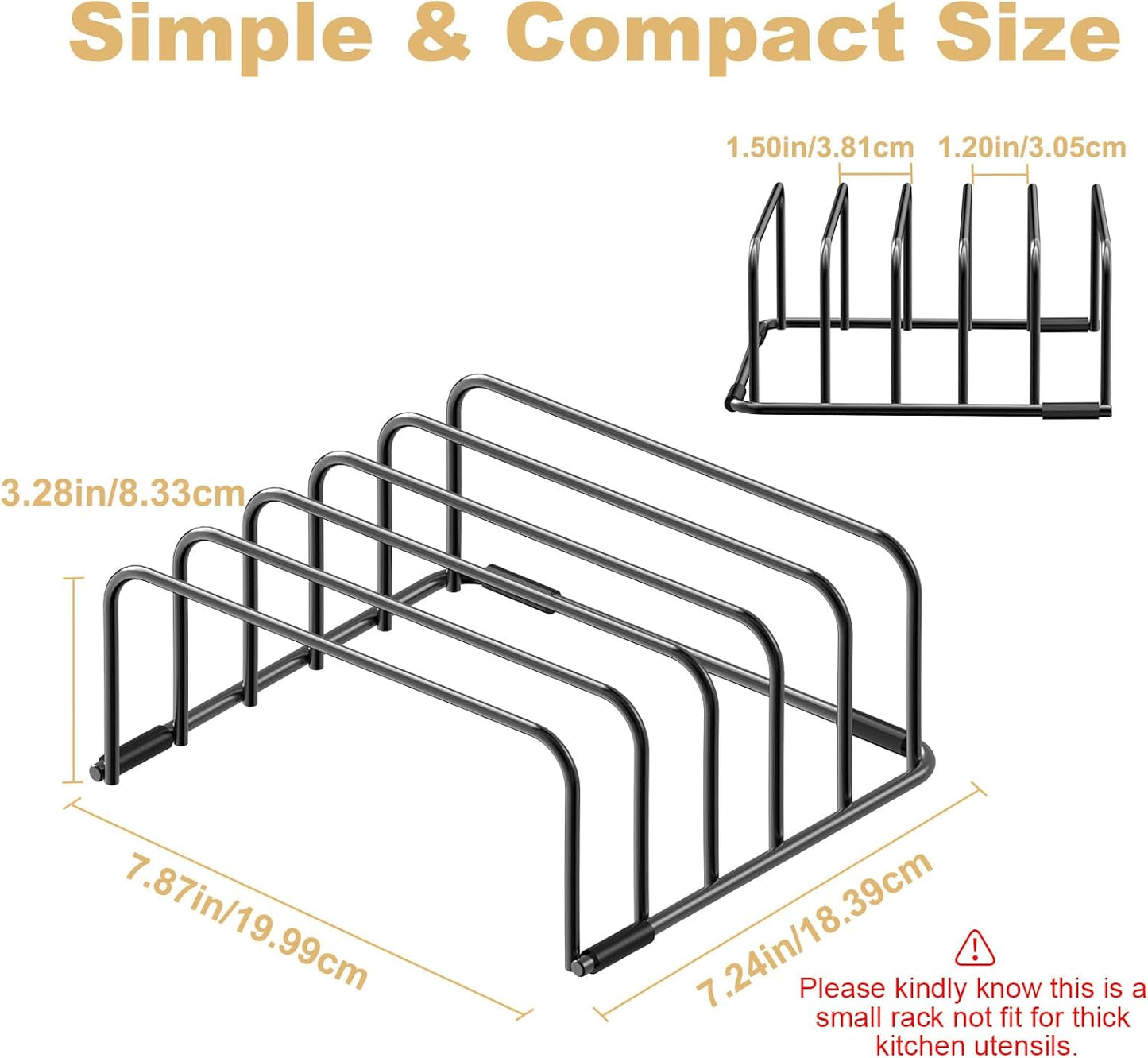 Cutting Board Organizer and Baking Sheet Rack, [2-Pack] Black Heavy Duty Metal Cookie Sheet Organizer for Cutting Board Storage & Plate Holder for Cabinet, Tray Dividers for Cabinets