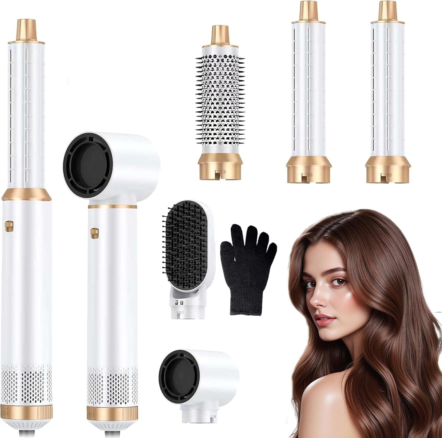 Blow Dryer Brush 5 in 1: Ionic Hot Air Styler Hair Dryer Brush Blow Dryer Set for Curling Volumizing Straightening Styling