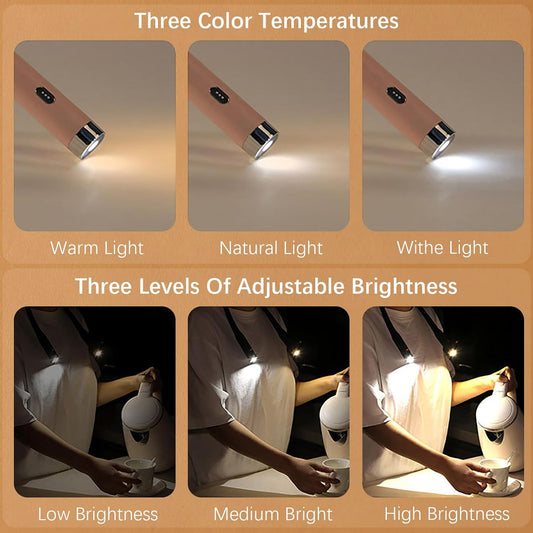 LED Neck Reading Light, 3-Color & 3-Brightness Adjustable Bendable Neck Light, USB Rechargeable Book Light for Reading in Bed, Knitting, Crochet, Camping, Working, Book Lovers Gifts (Black)