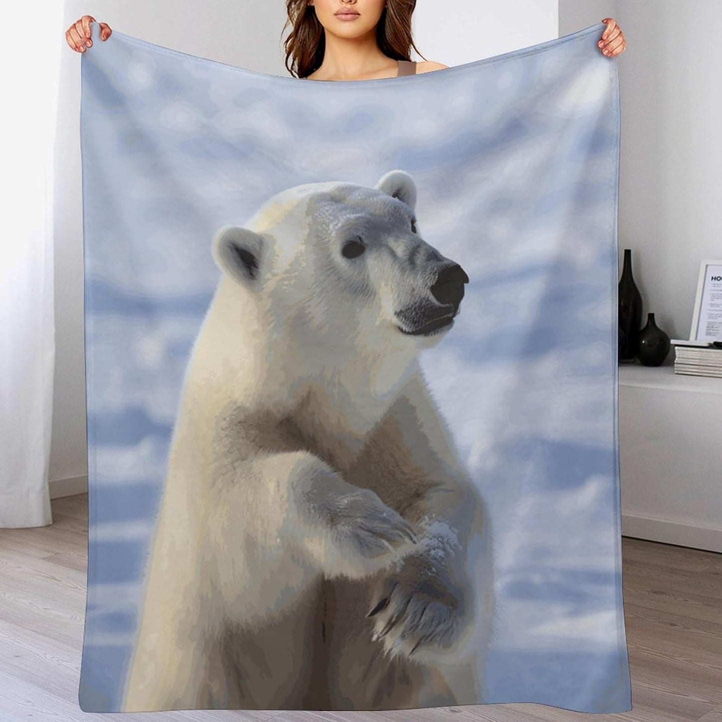 Polar Bear Blanket Super Soft Lightweight Throw Blanket Cute Cozy Warm Bed Blanket Decorative Fuzzy Blanket All-Season Home Decor Gift for Sofa Couch Living Room 30"*40"（76 * 100cm）