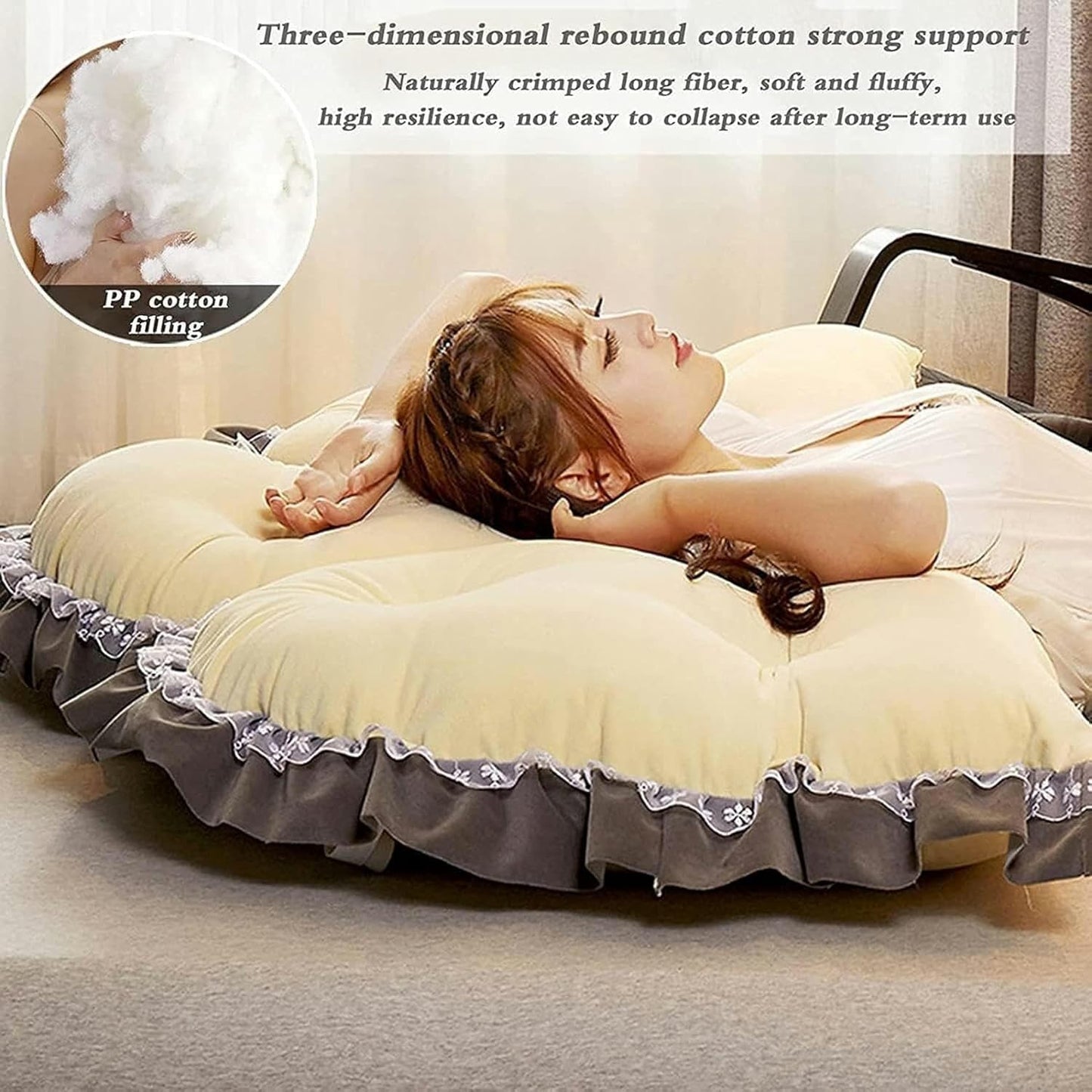 Bed Back Cushion Pillow, Wedge Body Positioners Pillow Bedroom Double-Sided Pillow Modern Soft Pack Headboard Backrest Cushion Bed Rest Pillows(Beige,150x80x15cm)