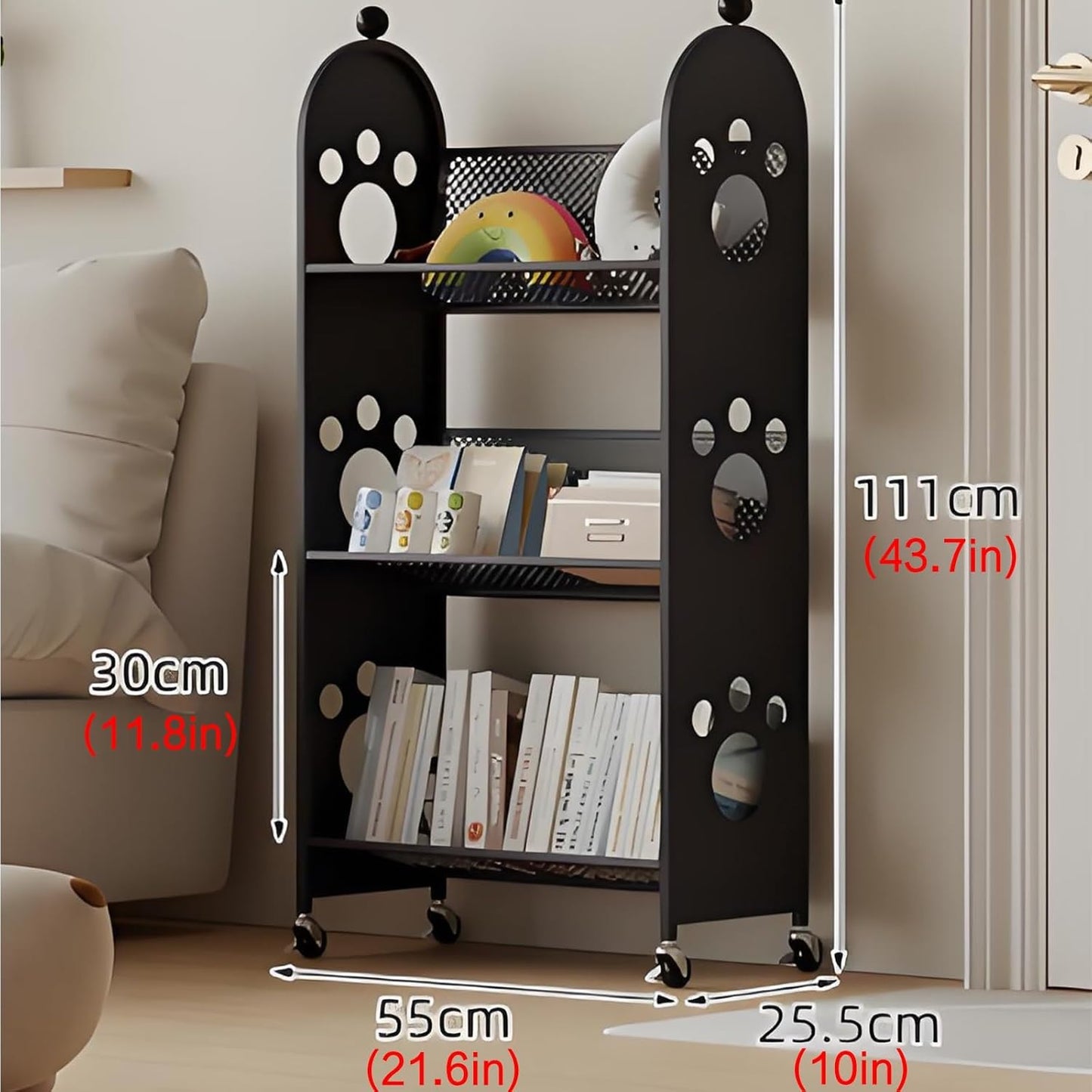 Rotating bookshelf,spinning bookshelf,rotating book shelf,metal bookshelf,unique bookshelf,horizontal bookshelf,room decor,Suitable for living room, study, bedroom, office, balcony(Black)