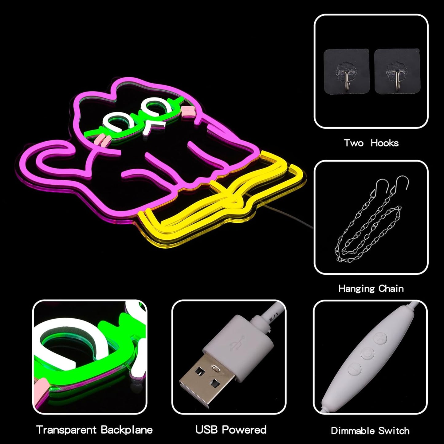 Cat Reading book Neon Sign Cat Neon Light for Wall Decor Book LED Neon Sign Classroom LED Neon Light Read Colorful Neon Signs for Bedroom Classroom Cafe Zoo Library Decoration