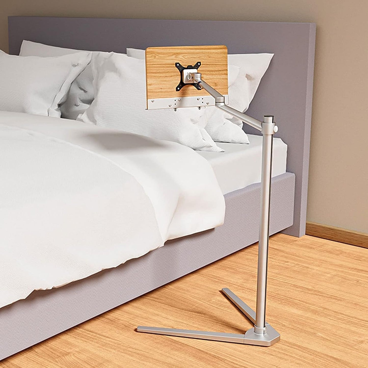Tablet Floor Stand, Cook Book Stand with 360-degree Rotatable, Height Adjustable Reading Stand for Reading in Bed, for Books, Magazines