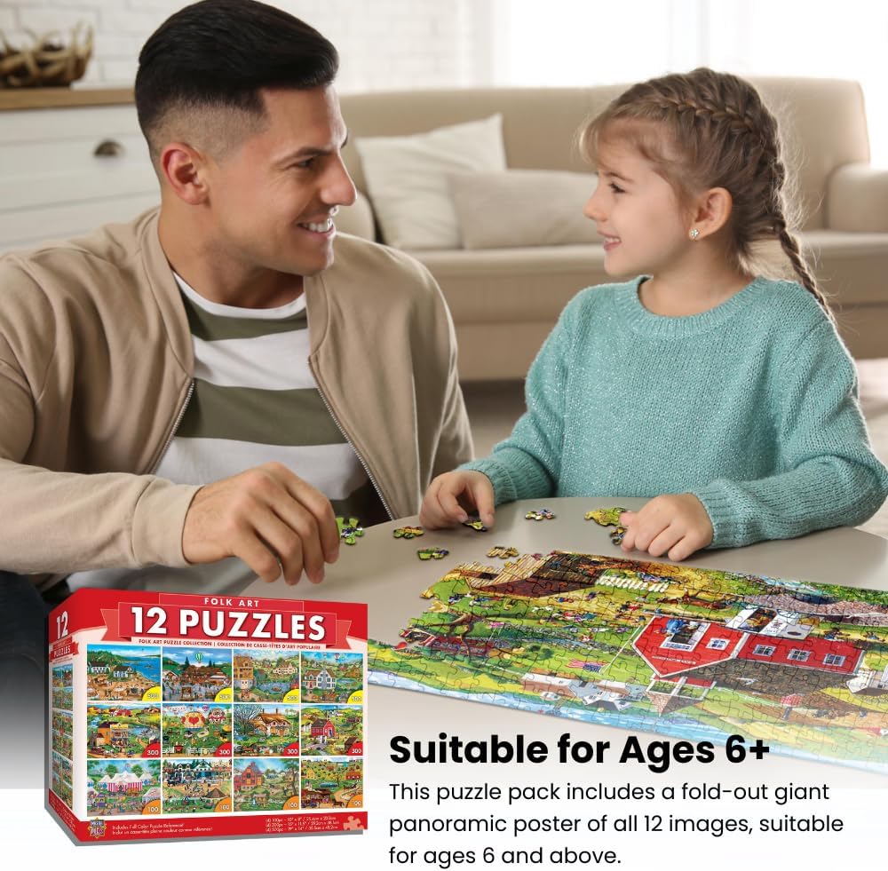 MasterPieces - Jigsaw Puzzle 12-Pack Bundle Set, Artist Gallery Collection Series 2 Landscape and Animal Puzzles, Family Fun for Adults and Kids