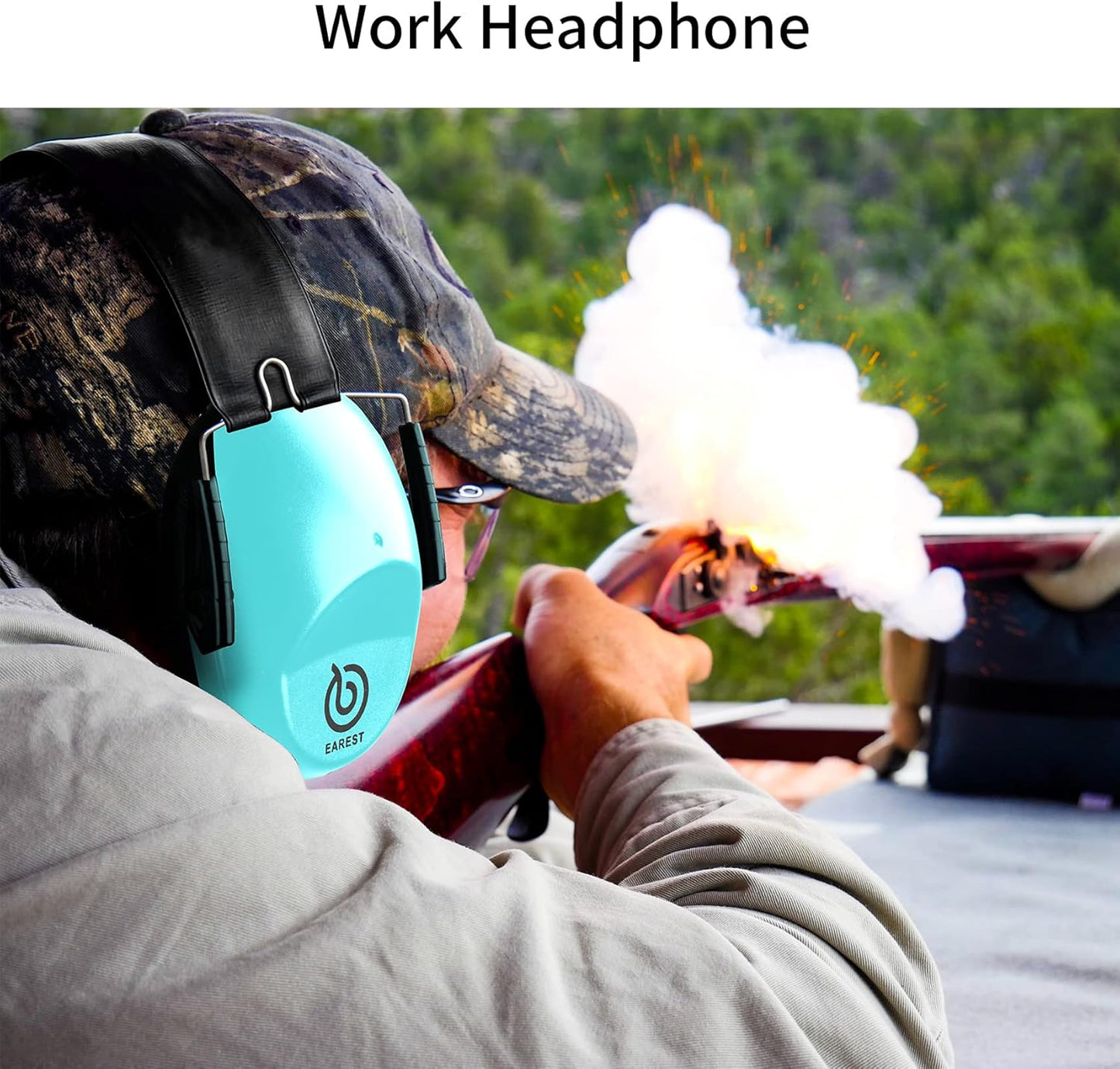 2 Pack Hearing Protection Ear Muffs, NRR 20 dB Noise Reduction Safety Earmuff for Shooting/Hunting