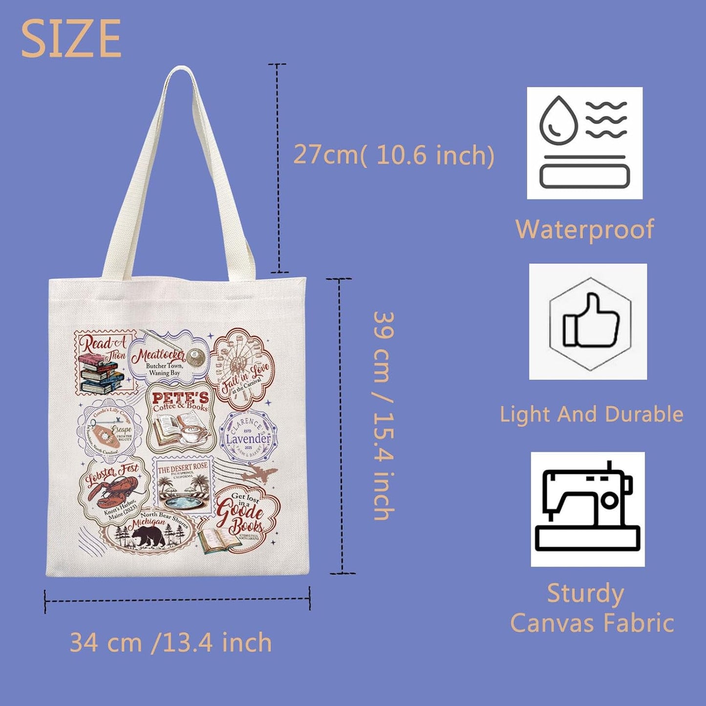 TIIMG Emily Book Readers Gift Novel Lovers Romance Book Reader Bookish Gift Reading Club Tote Bag