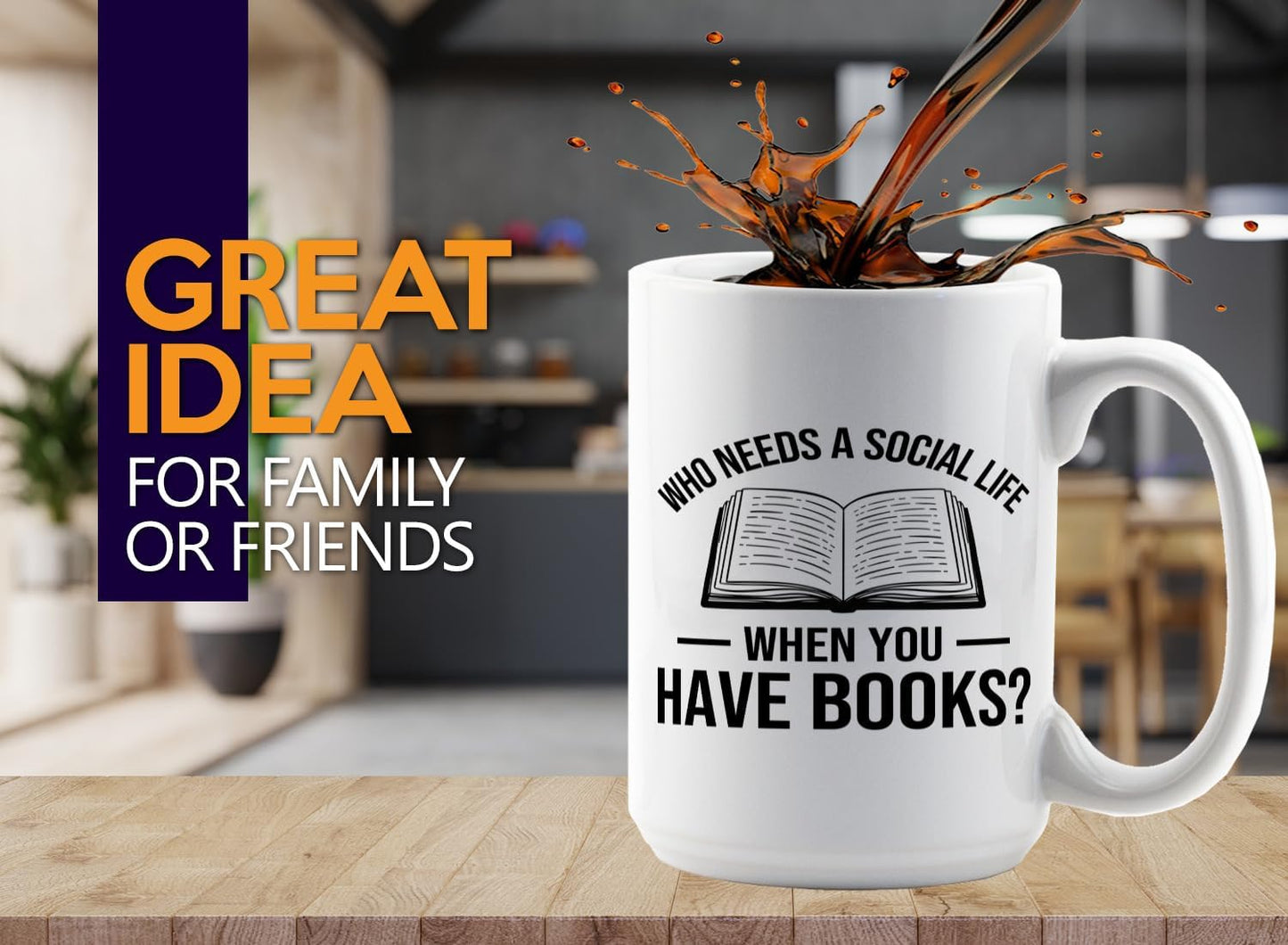 Book Lover Coffee Mug 15oz White -Who needs a - Bookworm Literature Library Book Lover Reader Booked Editor Intellectual Studious