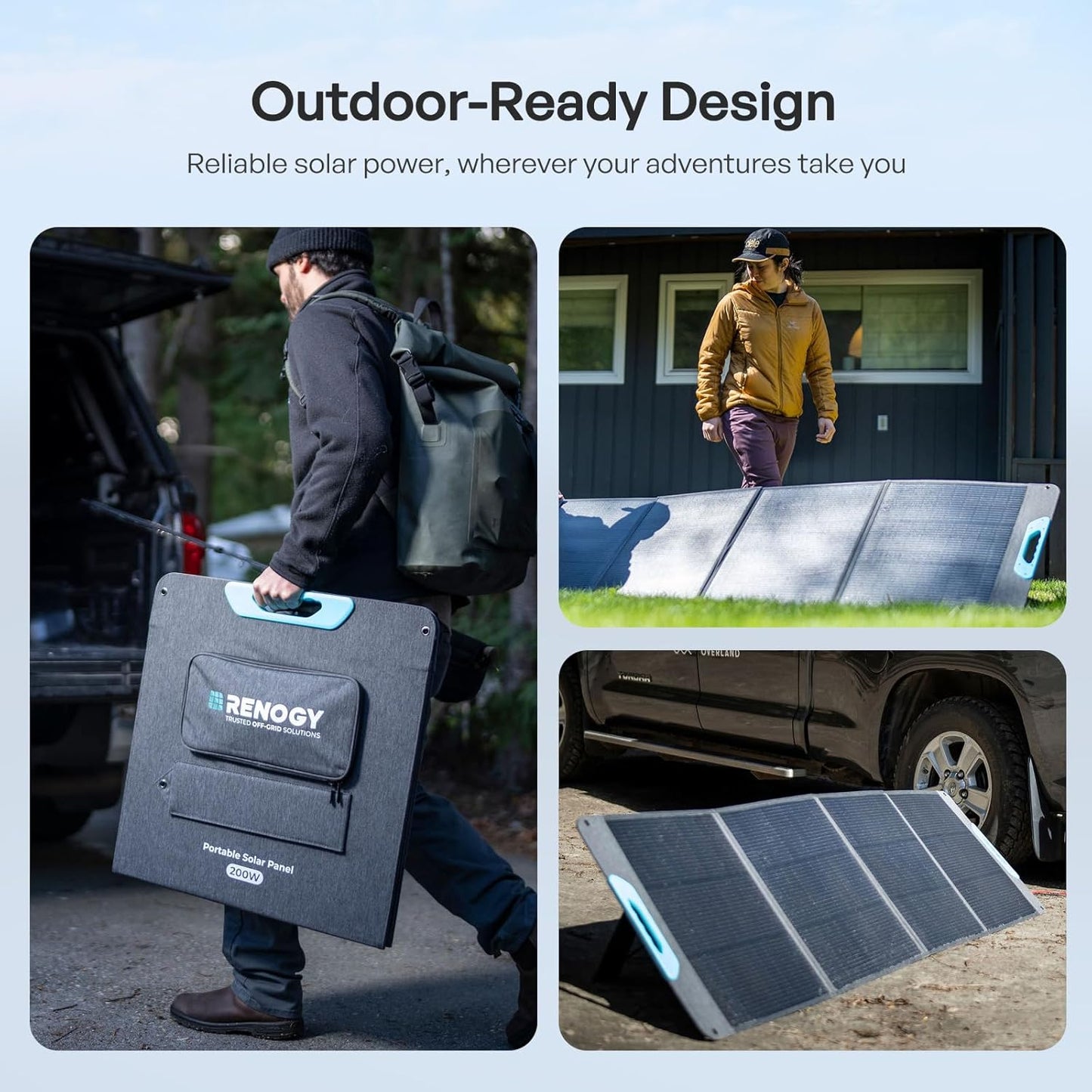 Renogy 200W Portable Solar Panel, IP65 Waterproof Foldable Solar Panel Power Backup, Solar Charger for Power Station RV Camping Off Grid