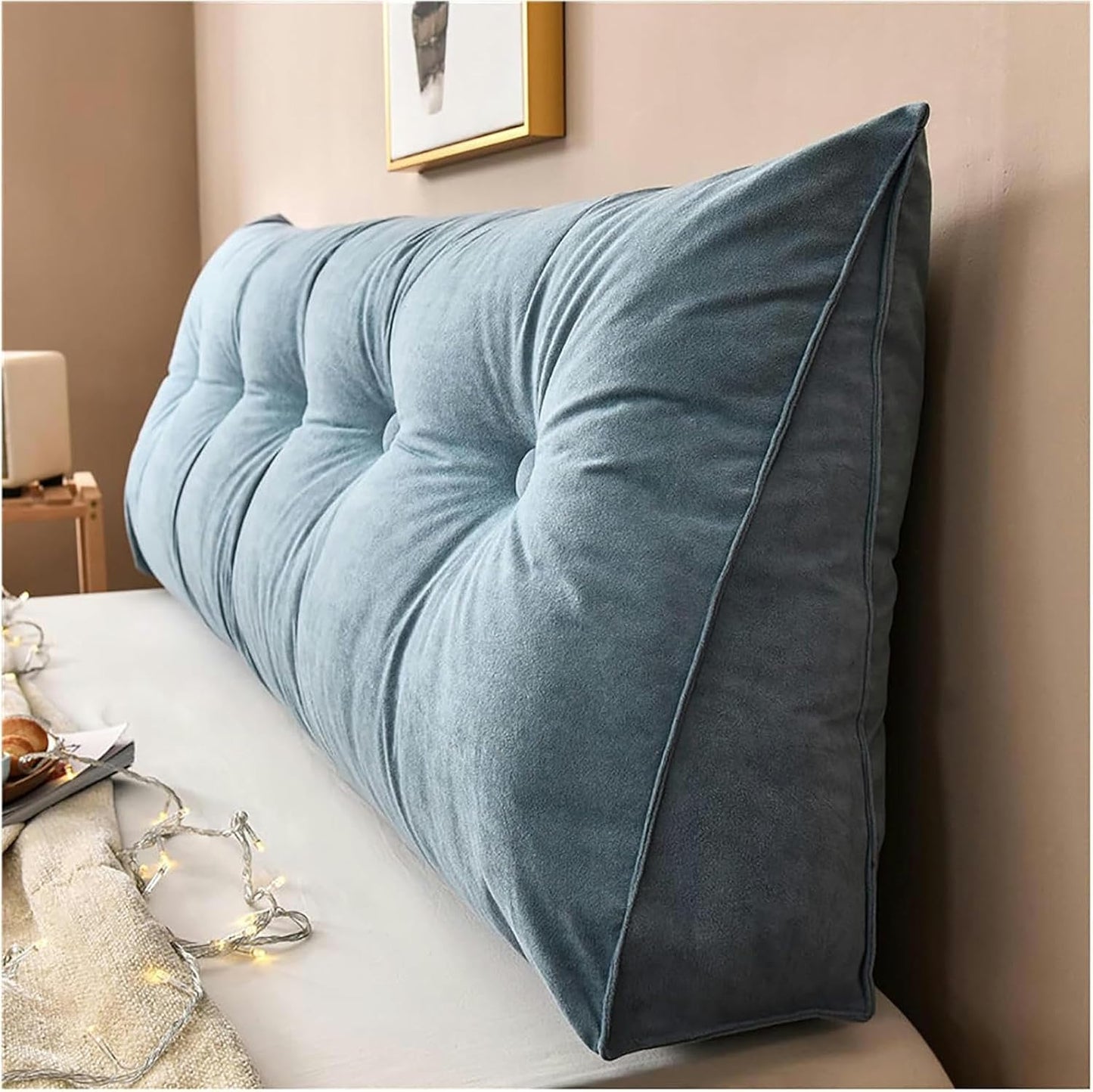 Large Headboard Pillow Triangular Wedge Backrest Positioning Support Bed Rest Reading Pillows Headboard Wedge Pillows with Removable Cover for Day Bed Bunk Bed
