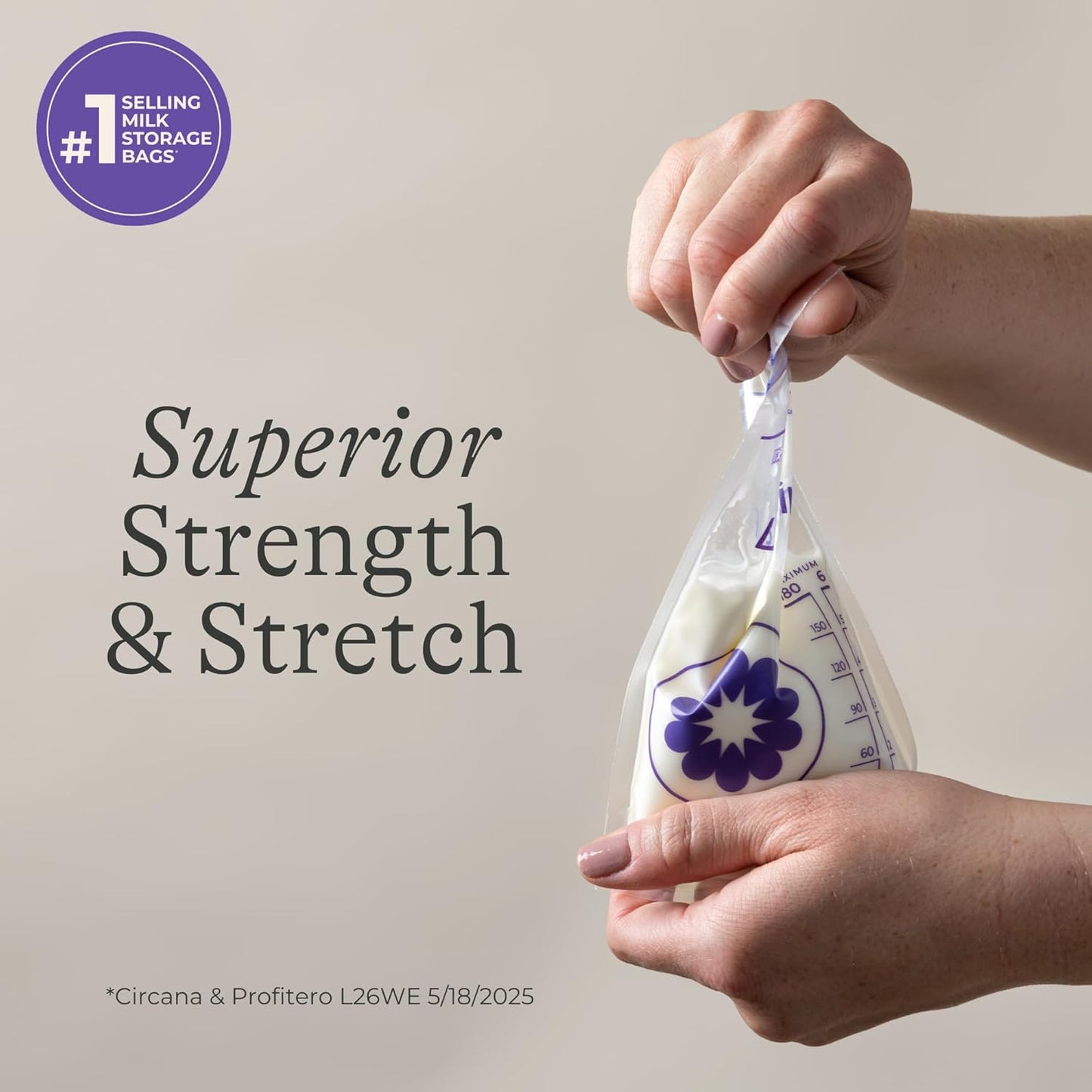Lansinoh Breastmilk Storage Bags, 100 Count, Baby Essentials, Fast Freeze & Thaw Breast Milk Bags for Baby Bottle Feeding, Strength & Stretch, 6 Ounce