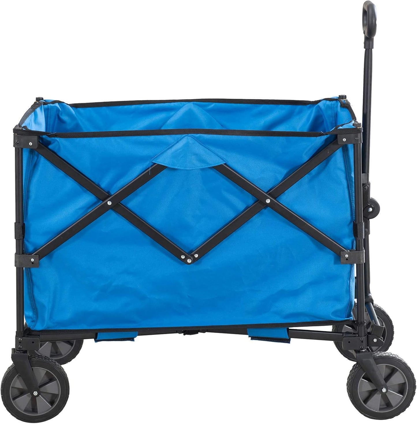 Sunjoy Collapsible Wagon with 255L Large Capacity, Utility Foldable Wagon Cart, Heavy Duty Beach Wagon with Big Wheels, Portable Garden Cart for Camping Fishing Sports Shopping, Blue