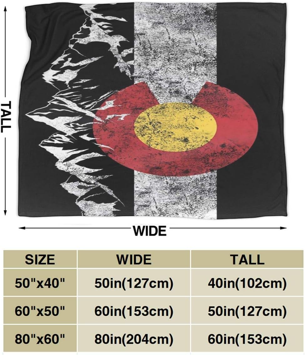 Colorado Blanket Colorado Gifts for Patriotic Men Women Soft Throws Flag Flannel Fuzzy Lap Throw Blanket Indoor Outdoor Travel Durable Birthday Gifts Bedroom Room Decor -50''x60''