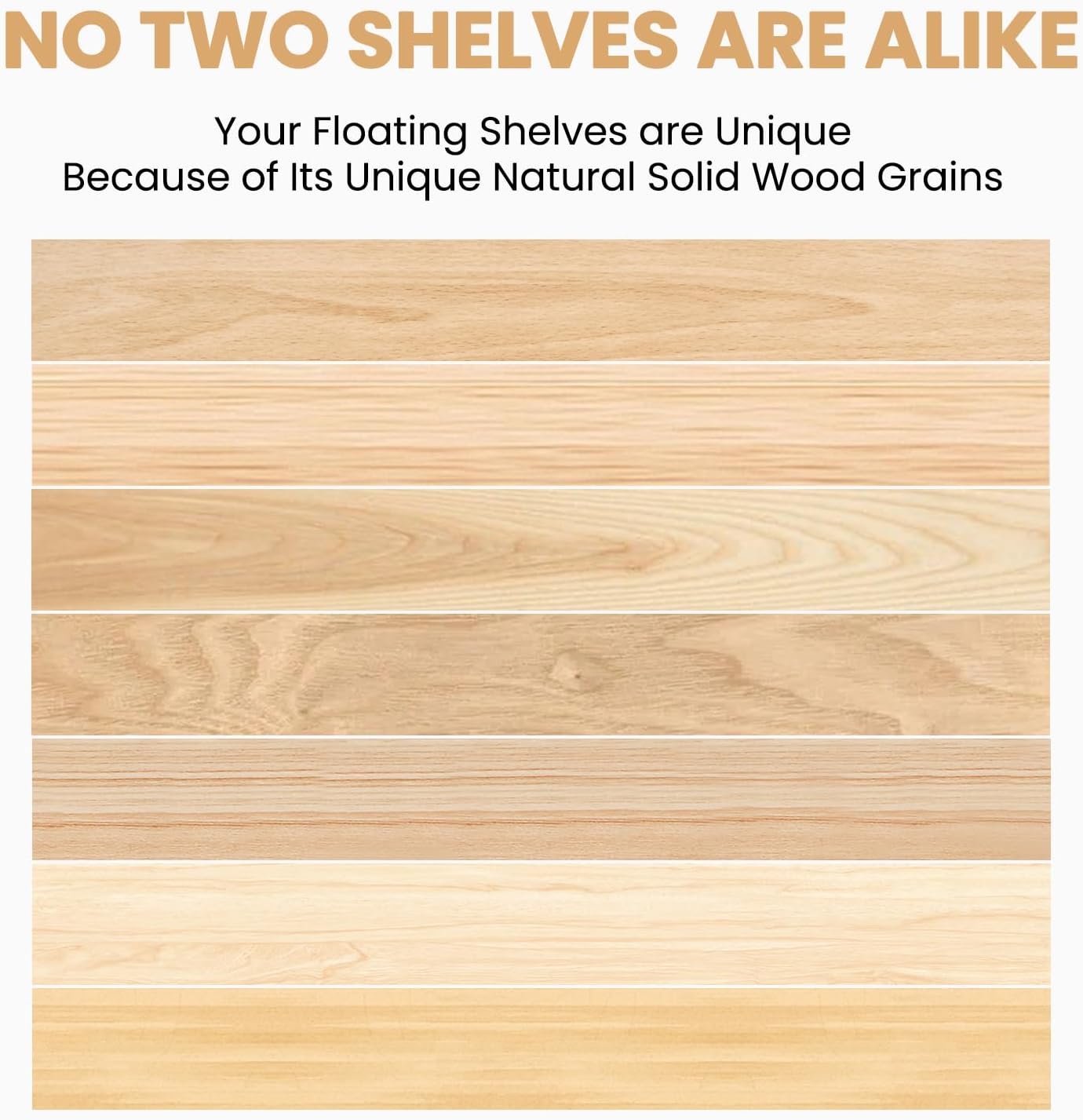 Floating Book Shelves for Wall, 16.5" Natural Wood Nursery Shelves for Book Storage, Solid Pine Wooden Floating Wall Bookshelf for Bedroom Living Room, Set of 2+1, Unfurnished - DIY