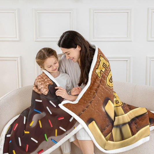 Manfei Brown Football Throw Blanket Coffee Ice Cream Drip Rugby Fleece Blanket Ball Sports Theme Cozy Throws for Bed Couch Sofa,Kids Boys Girls Room Decor,Soft and Breathable(40 x 50 Inches)