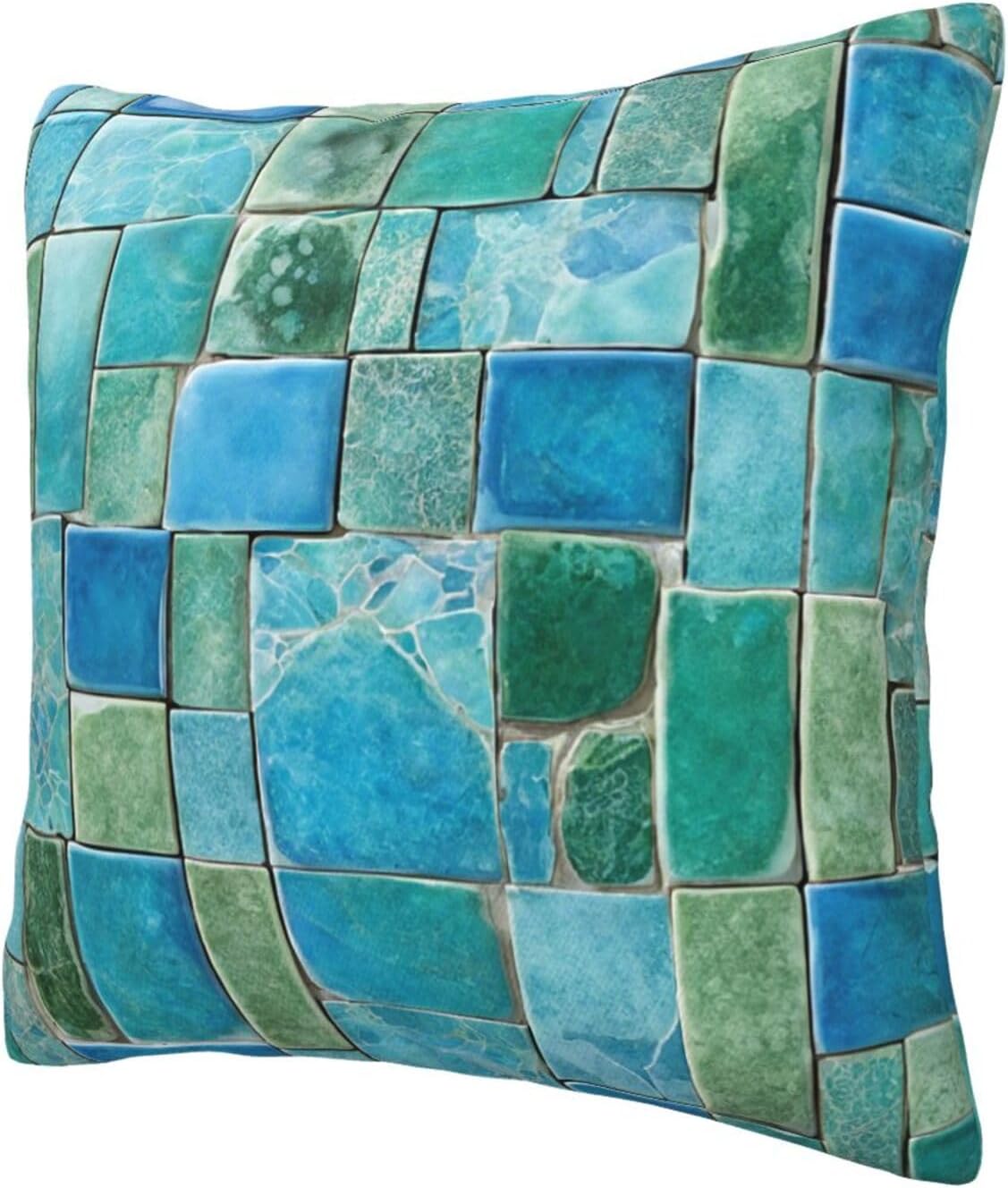 All-Season Square Pillow Covers 18"X18", Marble, Decorative Throw Pillow Covers for Sofa Bed Couch, Hidden Zipper Cushion Cover, Square Lumbar & Accent Pillowcases for Home Decor