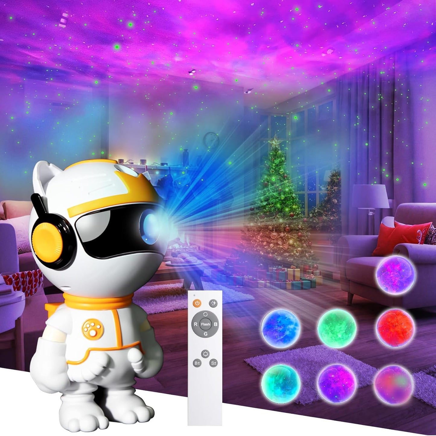 Start Projector-8 Colors Northern Light,Starry Nebula Ceiling LED Lamp, Robot Astronaut Galaxy Projetor with Remote,Galaxy Projector for Kids Room Decor Aesthetic,Star Projector for Bedroom