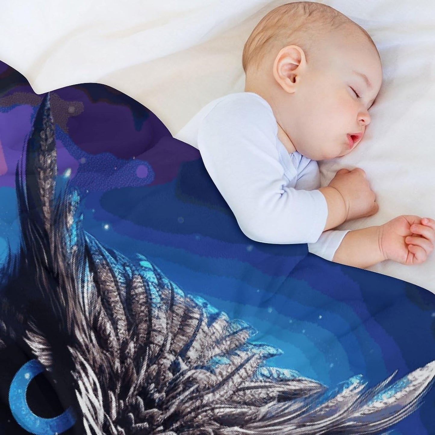 Blue Owl Throw Blanket for Couch Super Soft Warm Lightweight Throw Blankets Cozy Flannel Bed Blanket Cute Decorative Blankets for All Seasons Home Decor Gift 30"*40"（76 * 100cm）