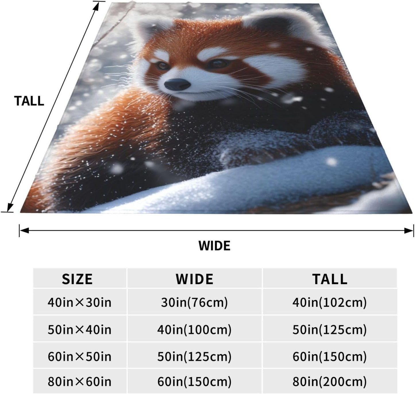 Red Panda Blanket for Adults Kids Women, Soft Lightweight Flannel Wild Animal Throw Blanket for Sofa Couch Bed Traveling Camping Red Panda Gifts Idea, Plush Jungle Wildlife Red Panda Decor 50x60 in