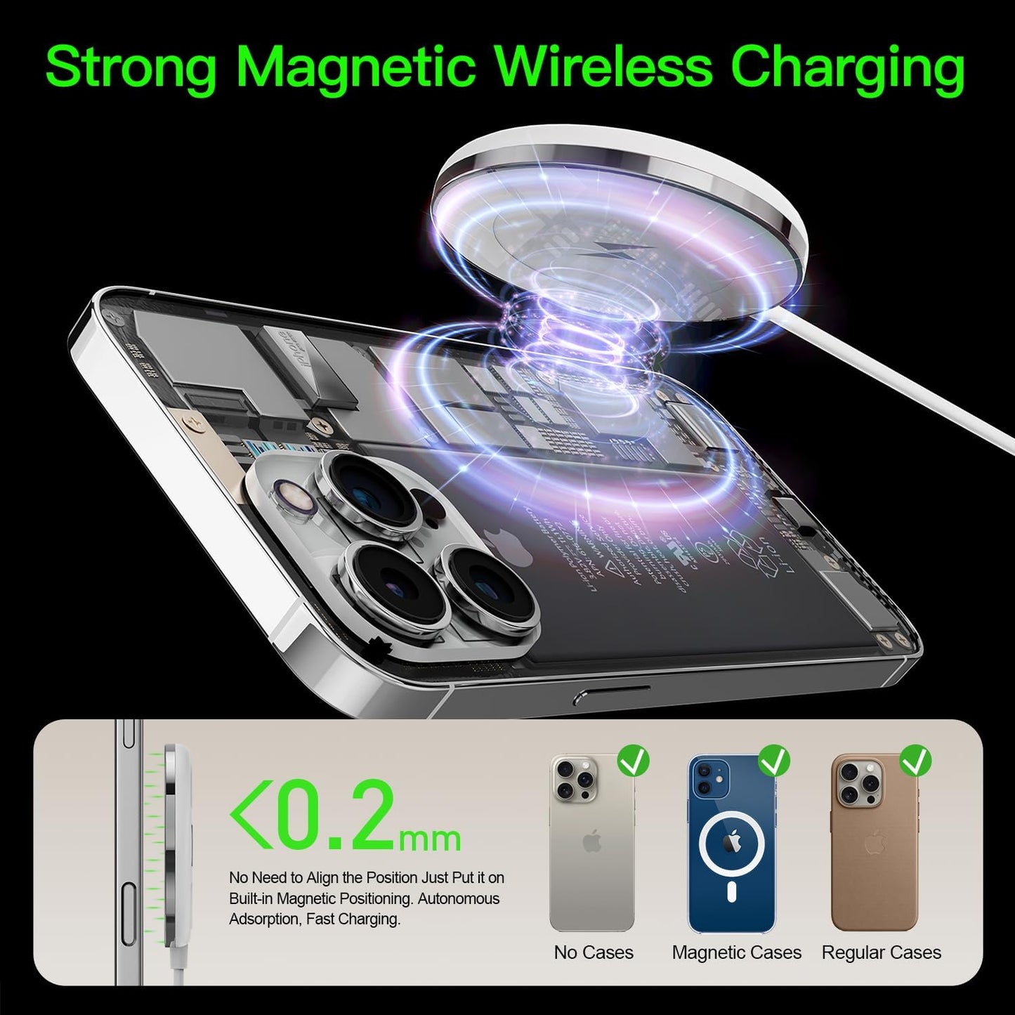 New for MagSafe Charger: Magnetic Wireless Charging Pad for iPhone 17 16 15 14 13 12 Series AirPods 4-2 Pro, Strong Magnet, with PD20W Charging Block, Ultra-Thin Portable(2Pack 5FT)