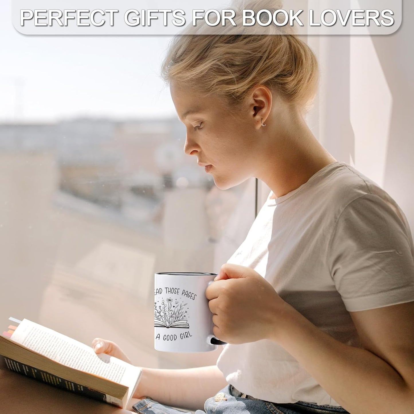 Maustic Gifts for Book Lovers, Good Girl Reader Mug, Funny Gifts for Readers Books Lovers Women, Bookish Gift for Friend Sister Bestie, Gift Idea for Christmas Birthday, Funny Book Coffee Mug, 11 Oz